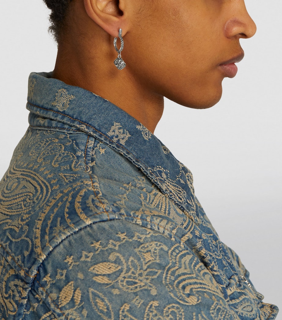 Sterling Silver Arabesque Dice Single Earring SILVER Image 5