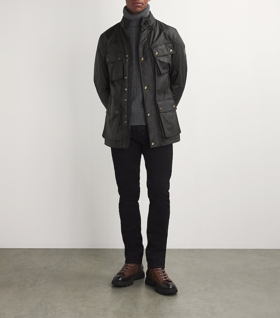 Belstaff Mens Waxed Cotton Trailmaster Jacket Black Image 2
