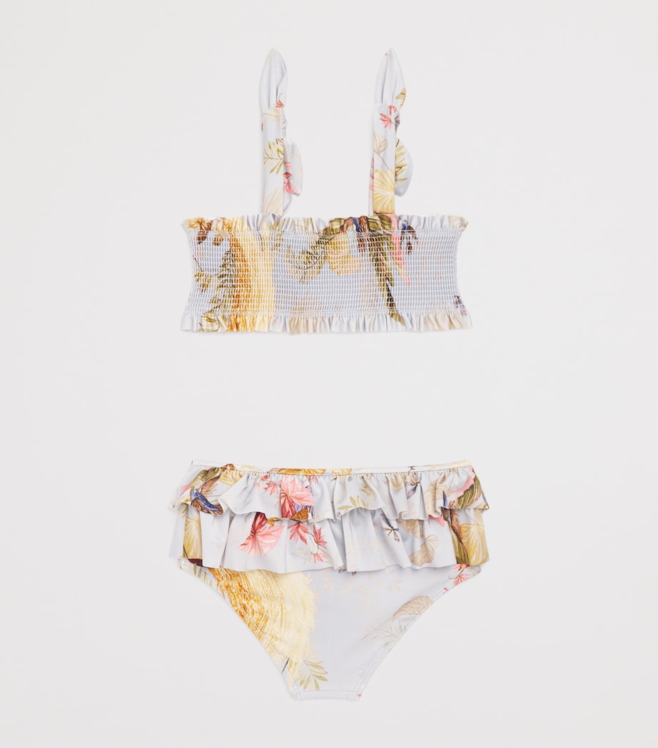 Rhiannon Kids Shirred Bikini (2-12 Years) AQUA PAM FLORAL Image 2