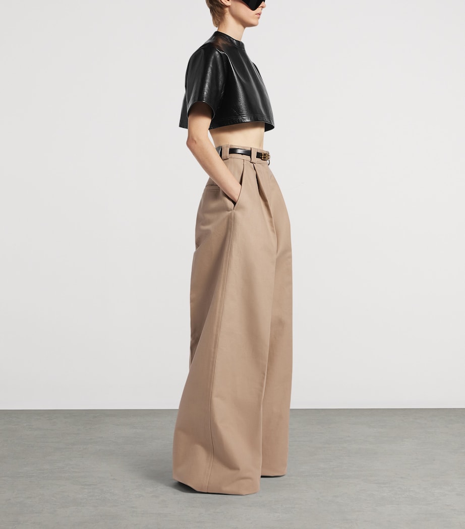 Balenciaga Womens Wide-Leg Flared Trousers Image 4