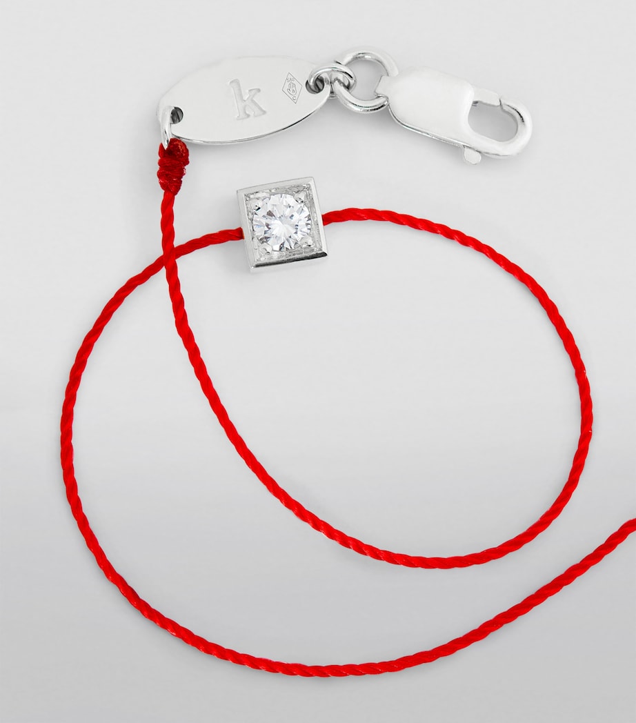 White Gold and Diamond Cube Bracelet (17.5cm) WHITE GOLD Image 5