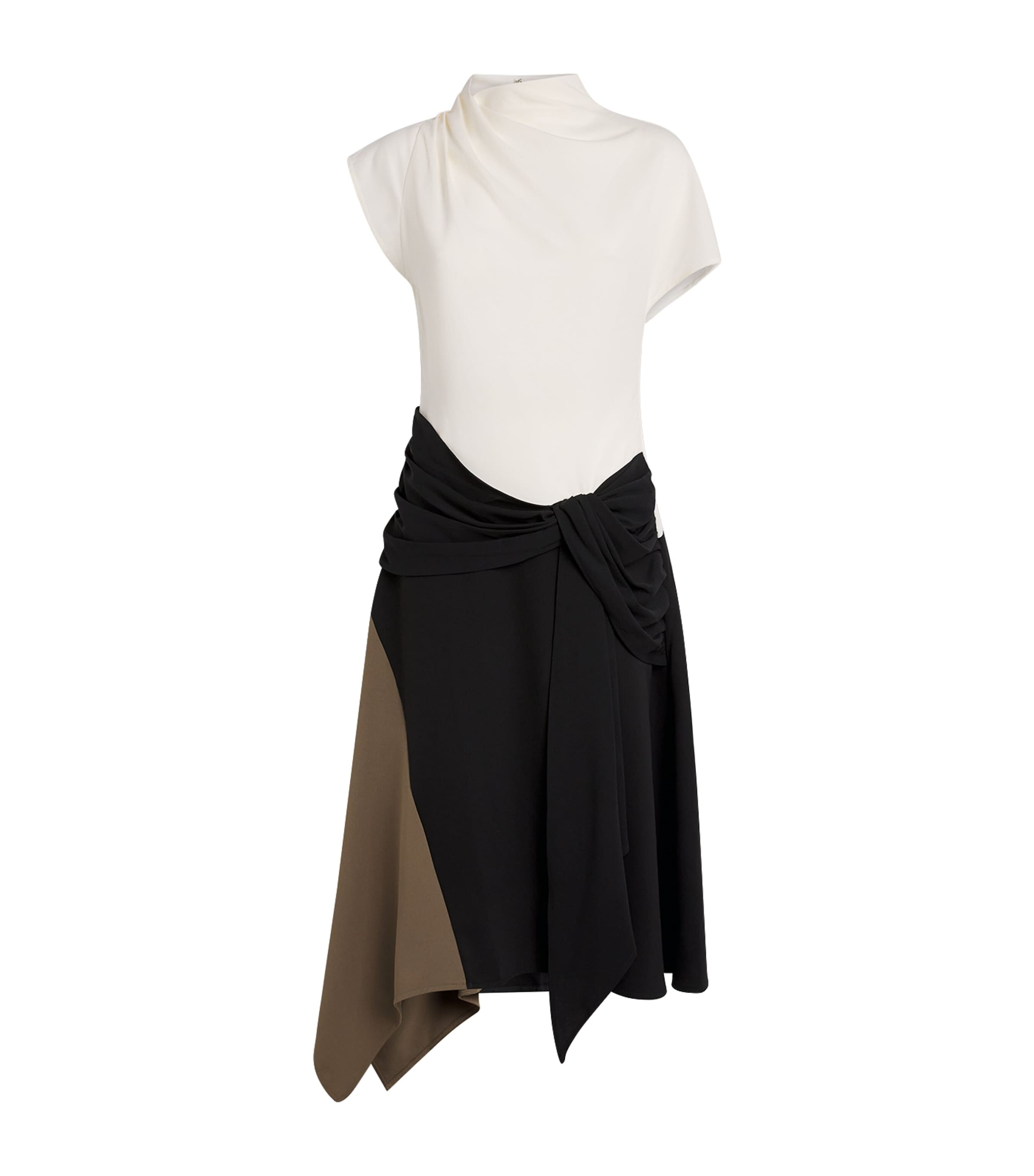 Asymmetric Davina Midi Dress BLKM BLACK MULTI Image 1