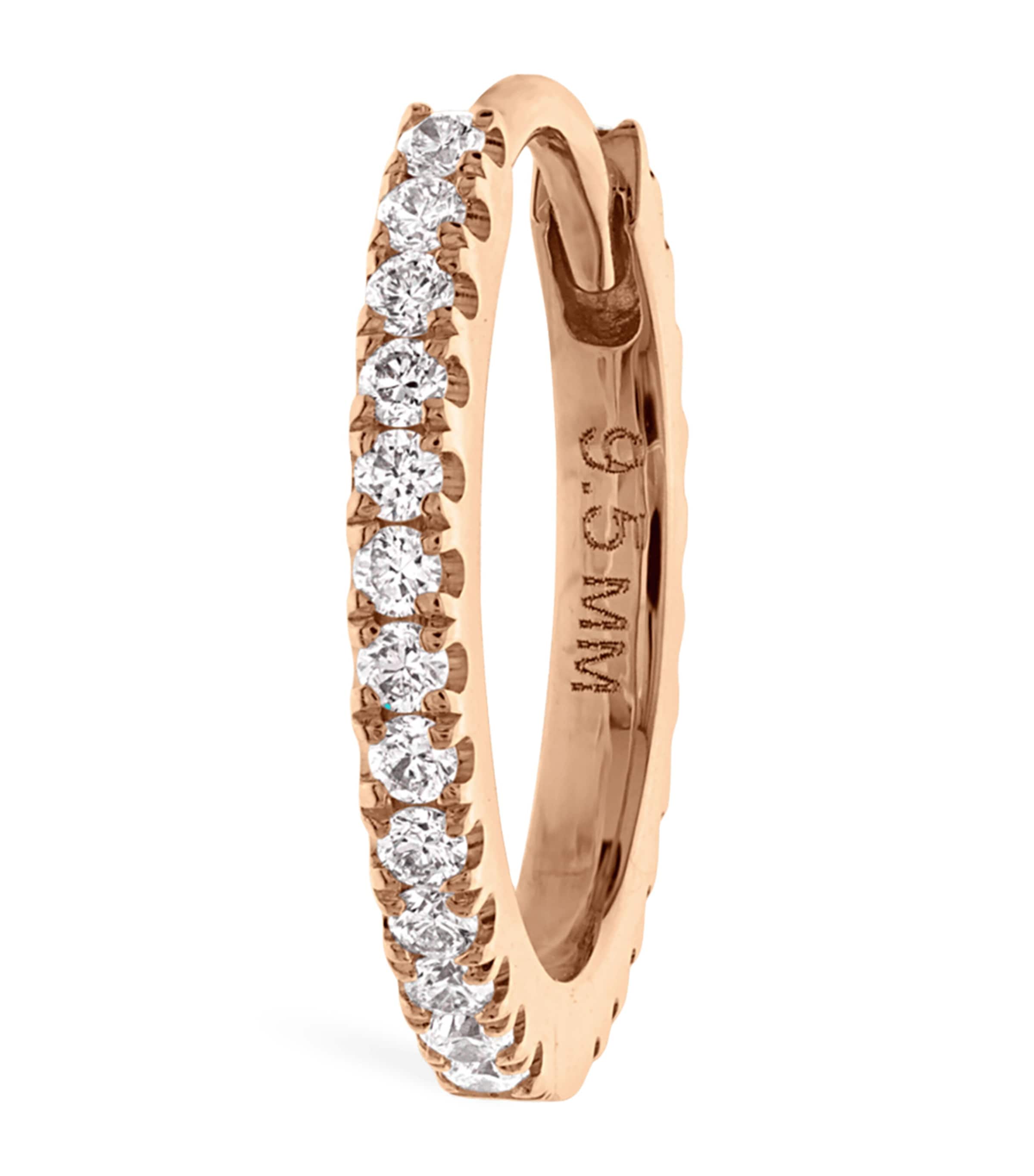 Maria Tash Diamond Eternity Single Hoop Earring In Rose Gold
