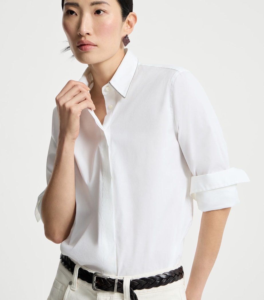 Brunello Cucinelli Womens Cotton Poplin Monili Shirt Image 4