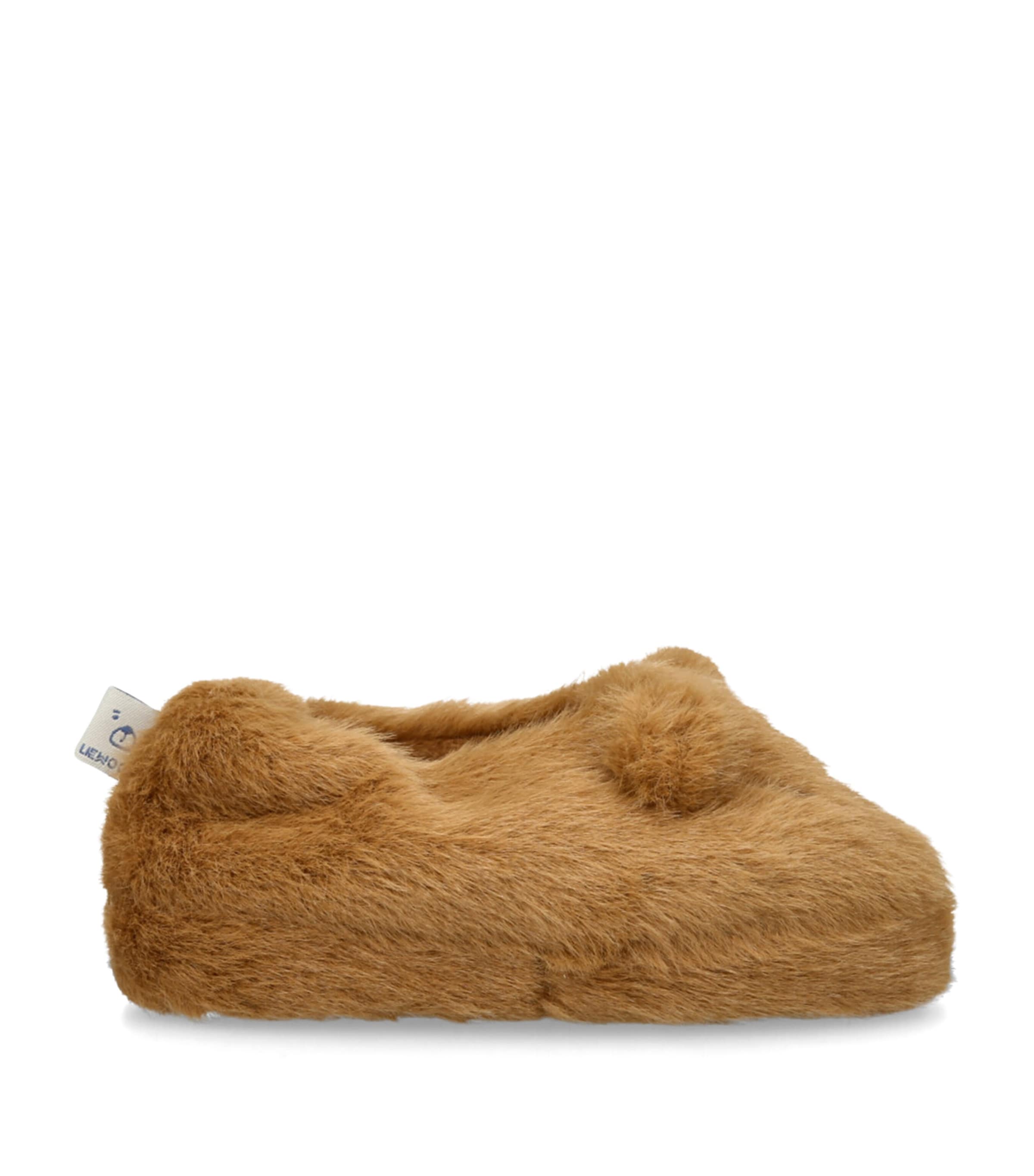 Liewood Kids' Aviaja Bear Slippers In Brown