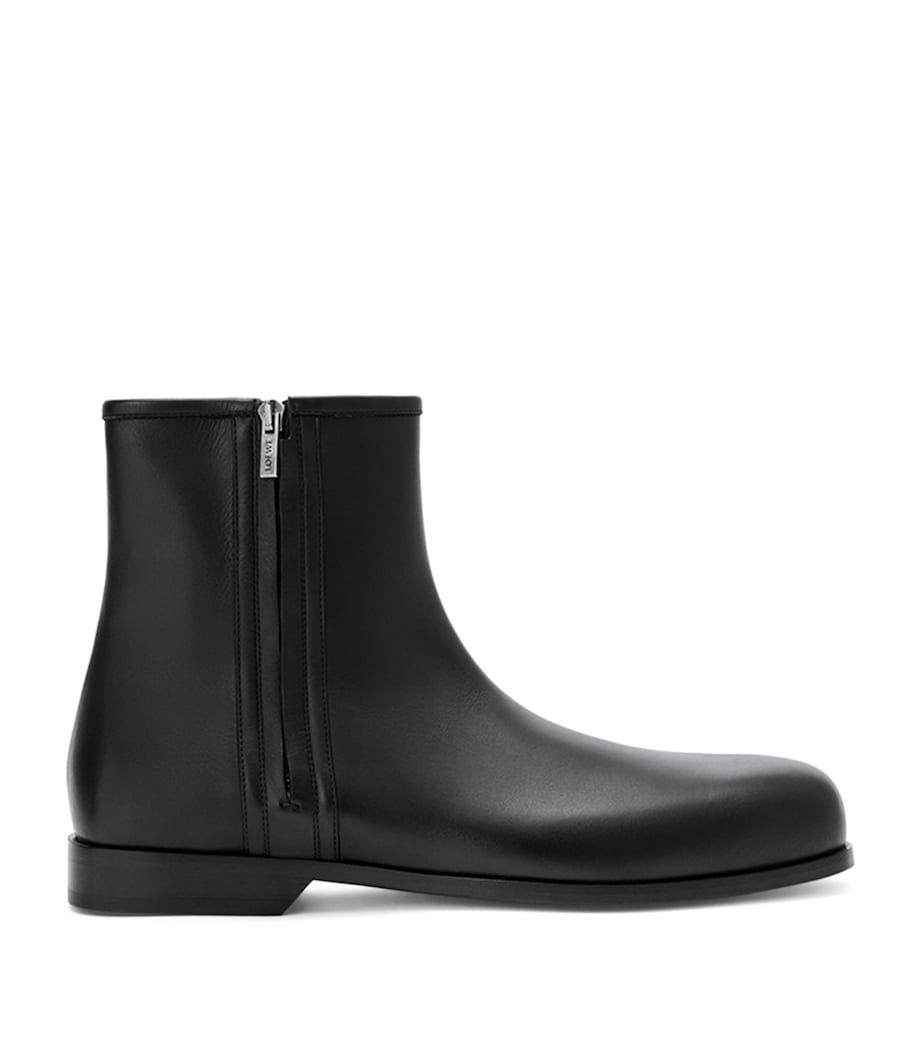 Leather Bobine Ankle Boots BLACK Image 1
