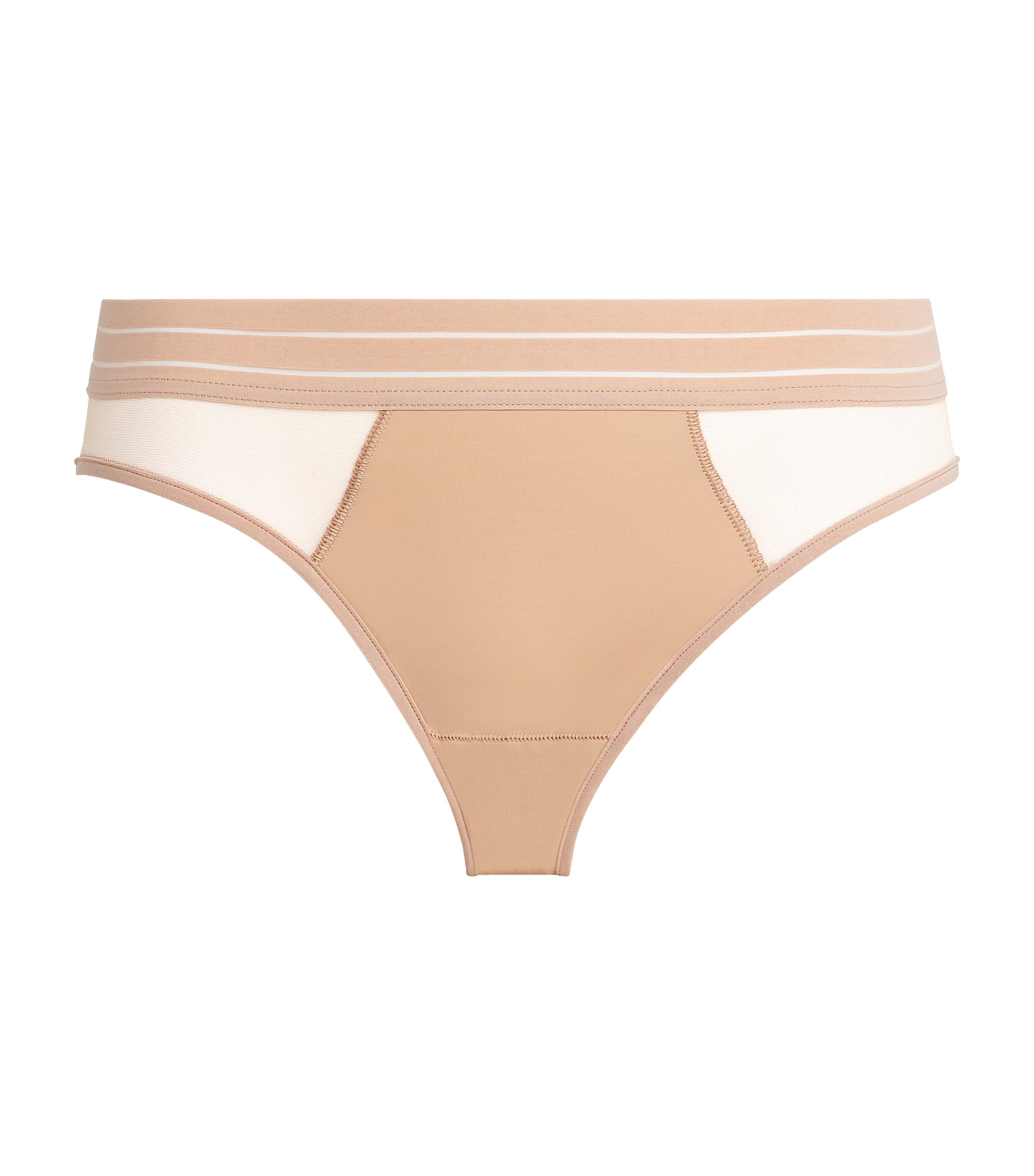 Maison Lejaby Mesh Trim Bikini Briefs In Beige