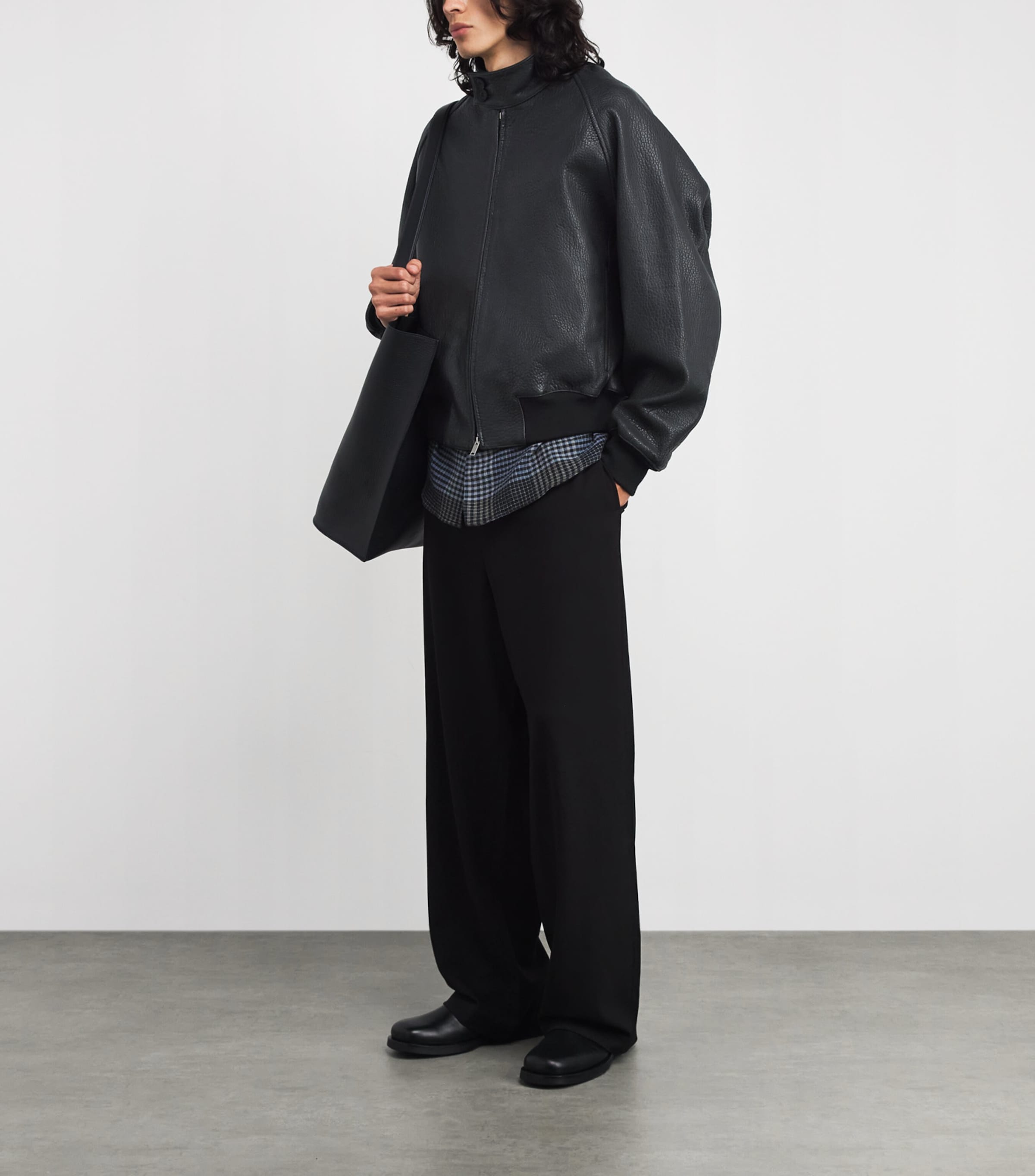 Over Leather Jacket BLACK Image 2