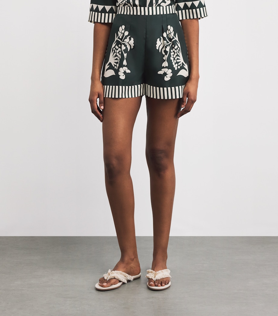 Eres Womens Silk Floral Arjun Shorts Scarabee/pan Image 4
