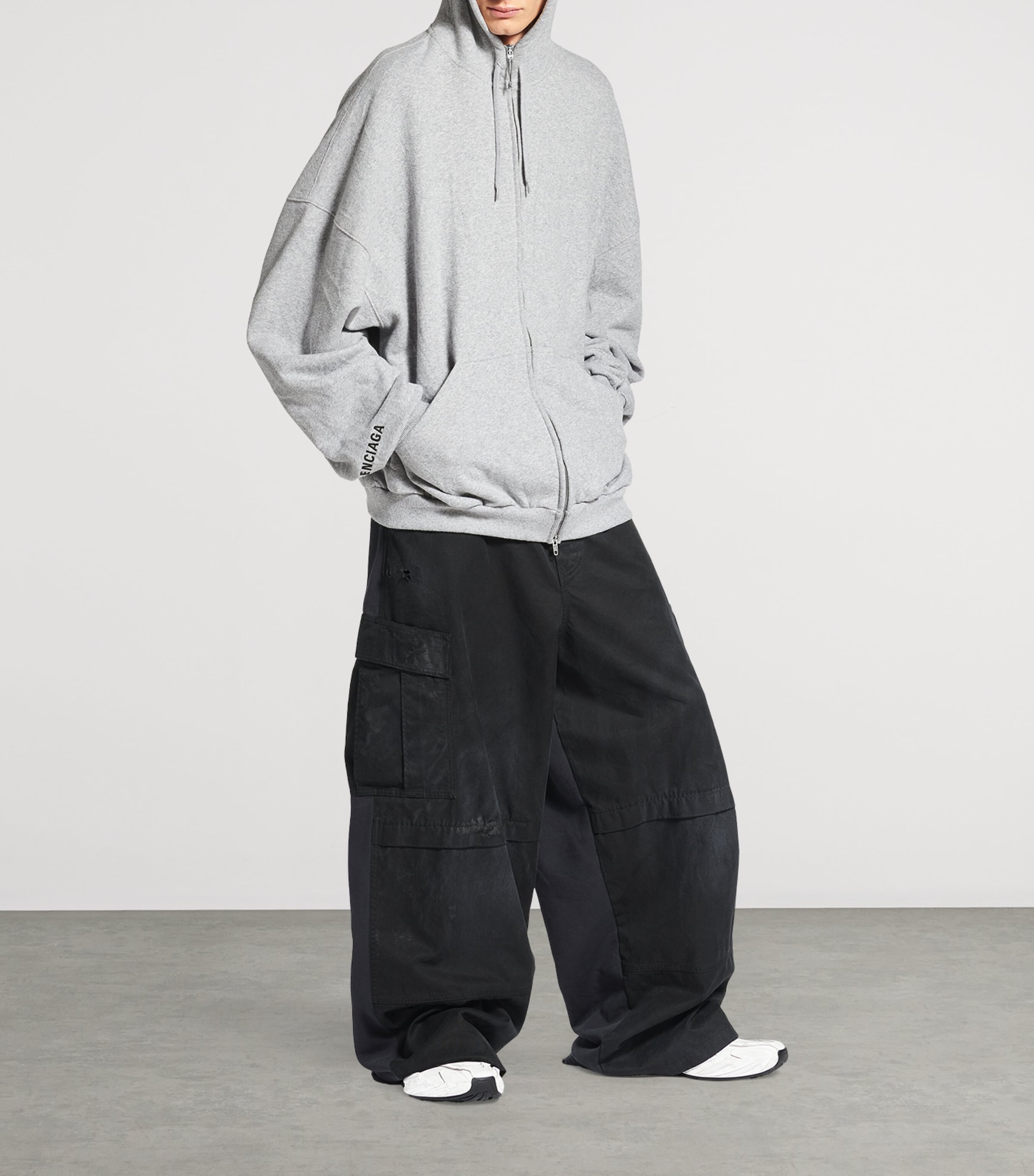 トップス balenciaga 22SS l oversized hoodie Balenciaga // Grey & Multicolour Metal Logo Oversized Hoodie