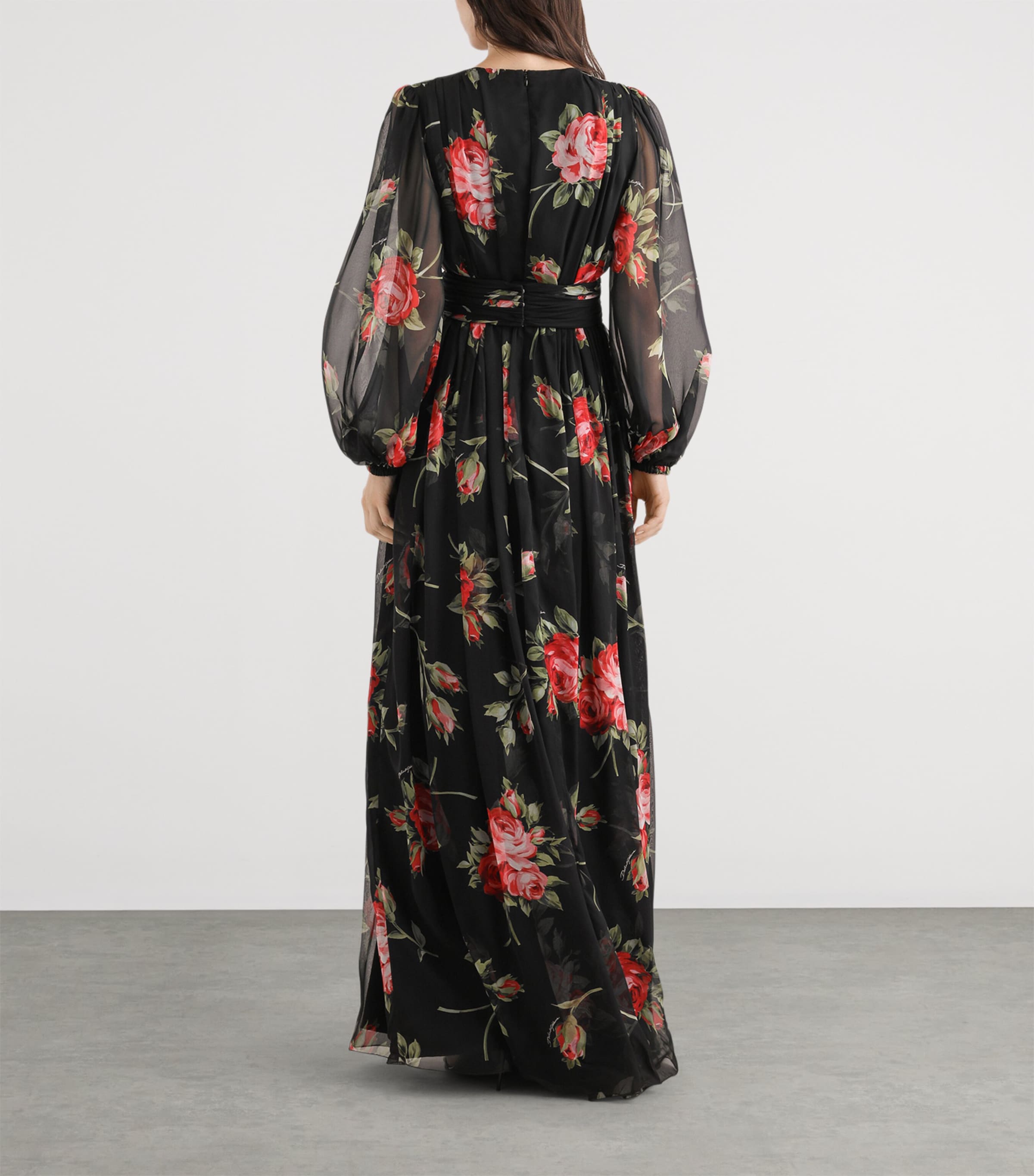 Dolce&Gabbana Womens Silk Floral Maxi Dress Bouq Image 4