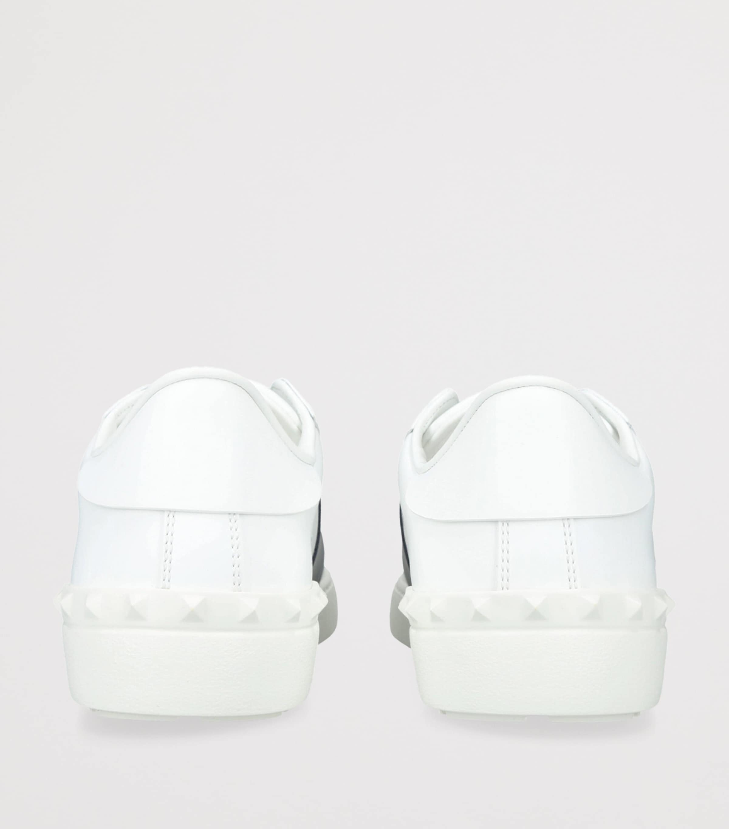 Leather Open Sneakers WHITE/NAVY Image 2