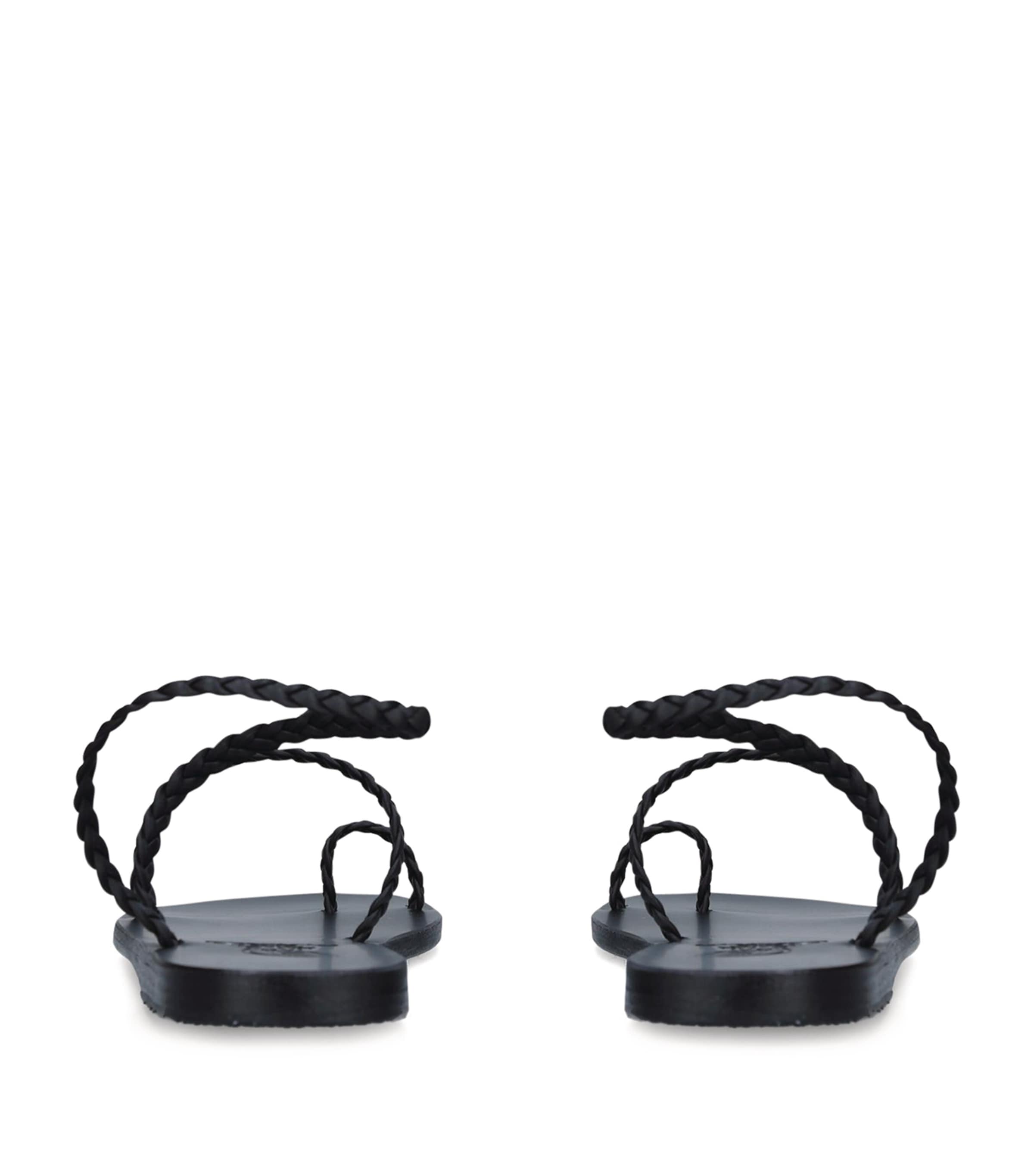 Ancient Greek Sandals Leather Eleftheria Sandals Black Image 2