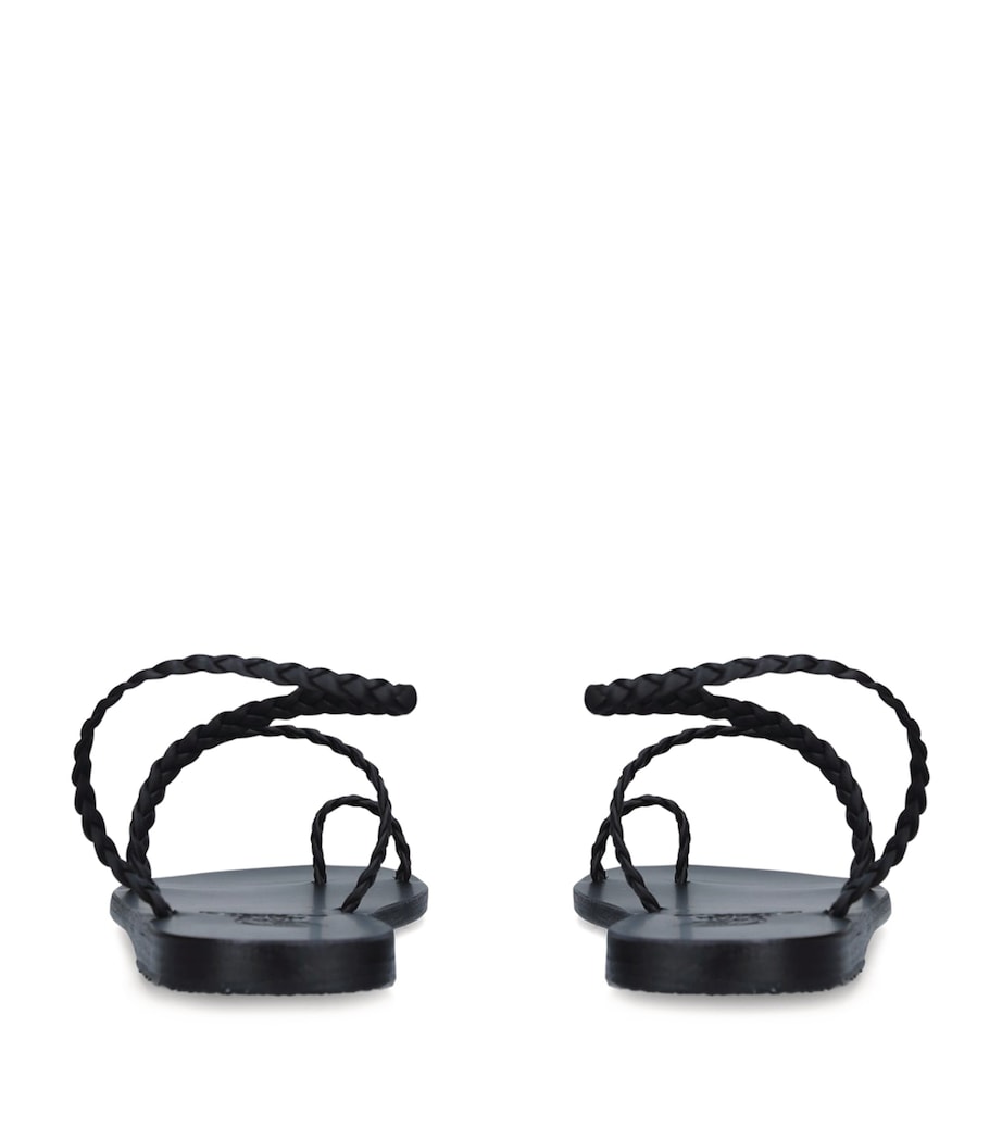 Ancient Greek Sandals Leather Eleftheria Sandals Black Image 2