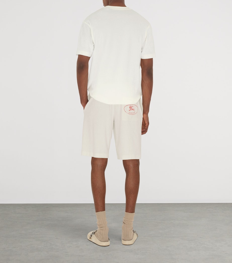 Cotton-Blend Towelling Logo Shorts CHALK Image 4