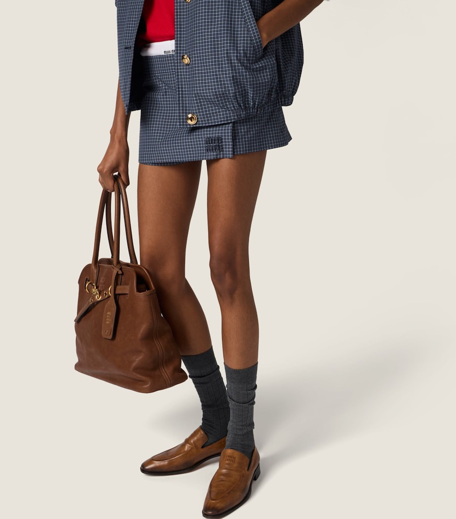 Miu Miu Womens Check Mini Skort Image 4