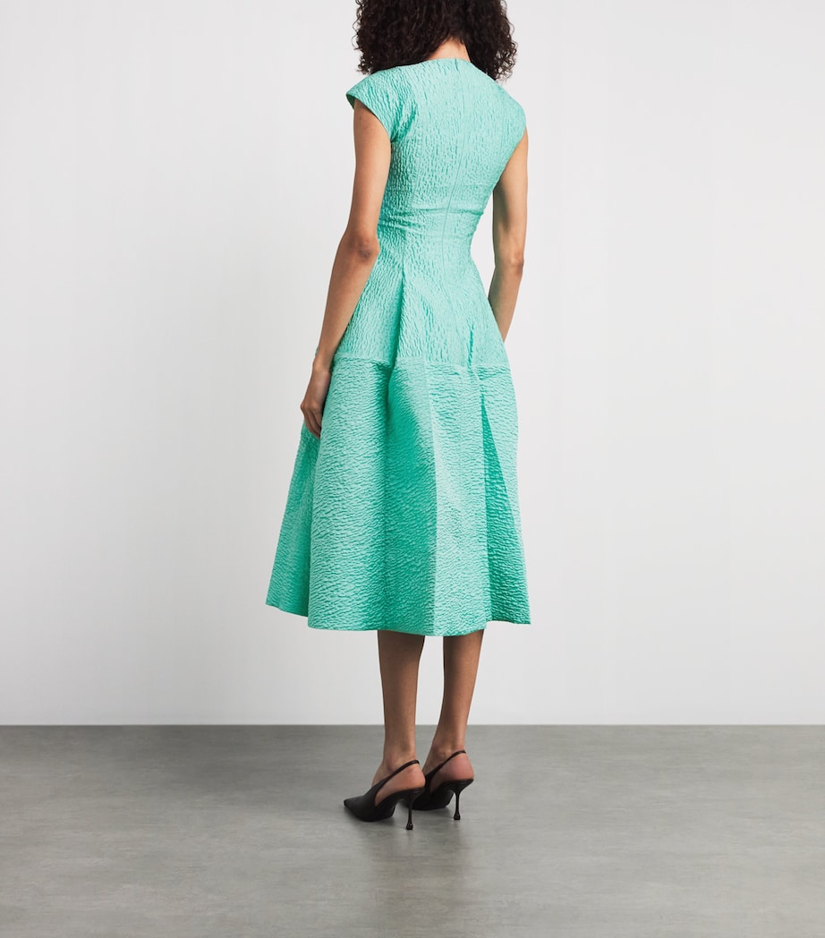 Roksanda Womens V-Neck Kova Midi Dress Aquamarine Image 4