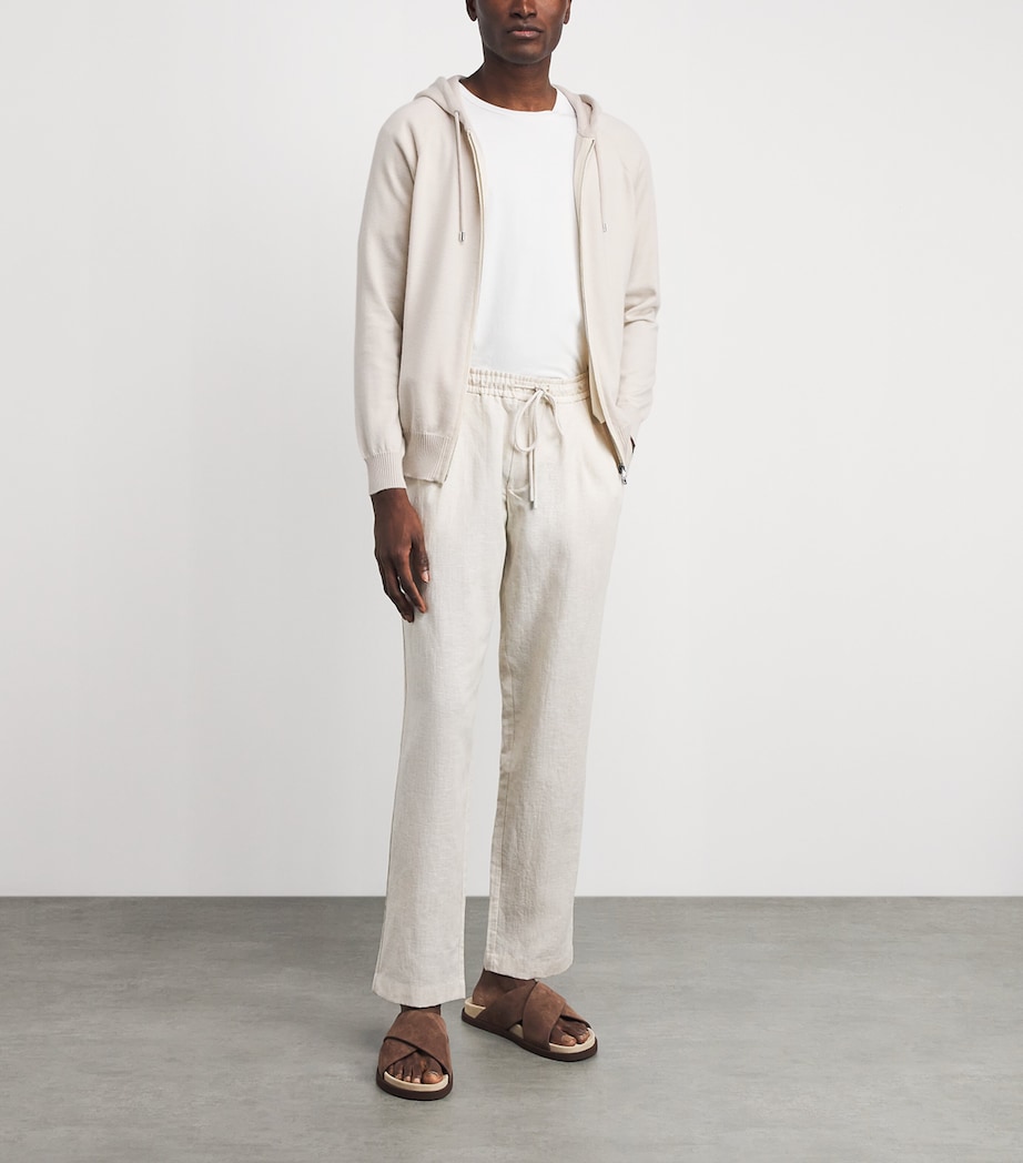 Fioroni Cashmere Mens Cashmere-Cotton Hoodie Bianco Image 2