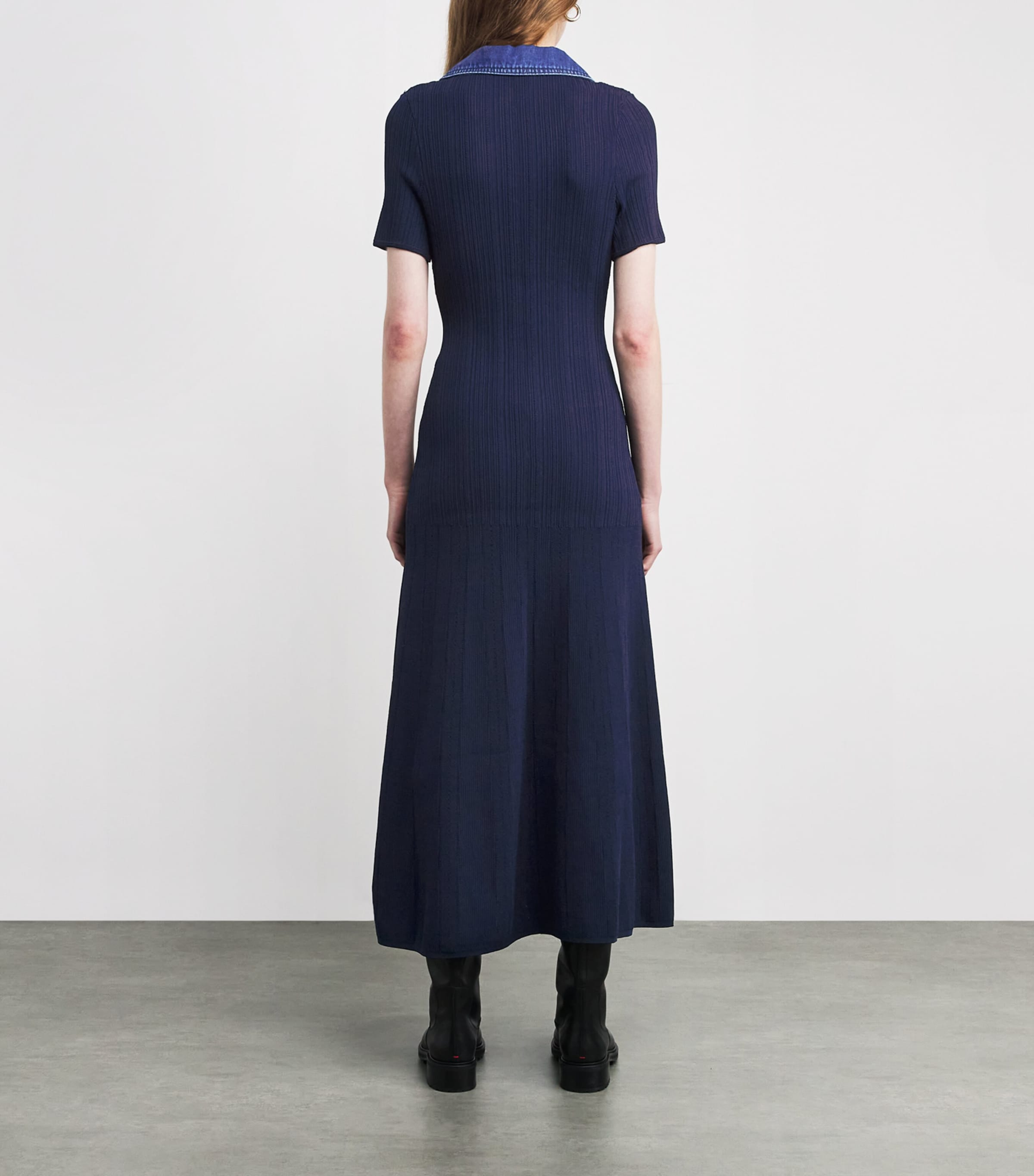 Knitted Midi Dress NAVY BLUE Image 4