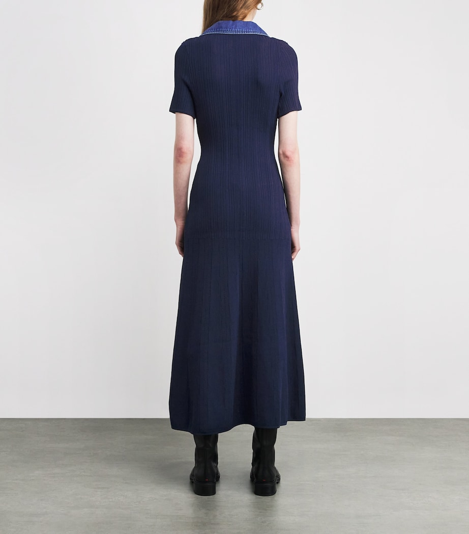 Knitted Midi Dress NAVY BLUE Image 4