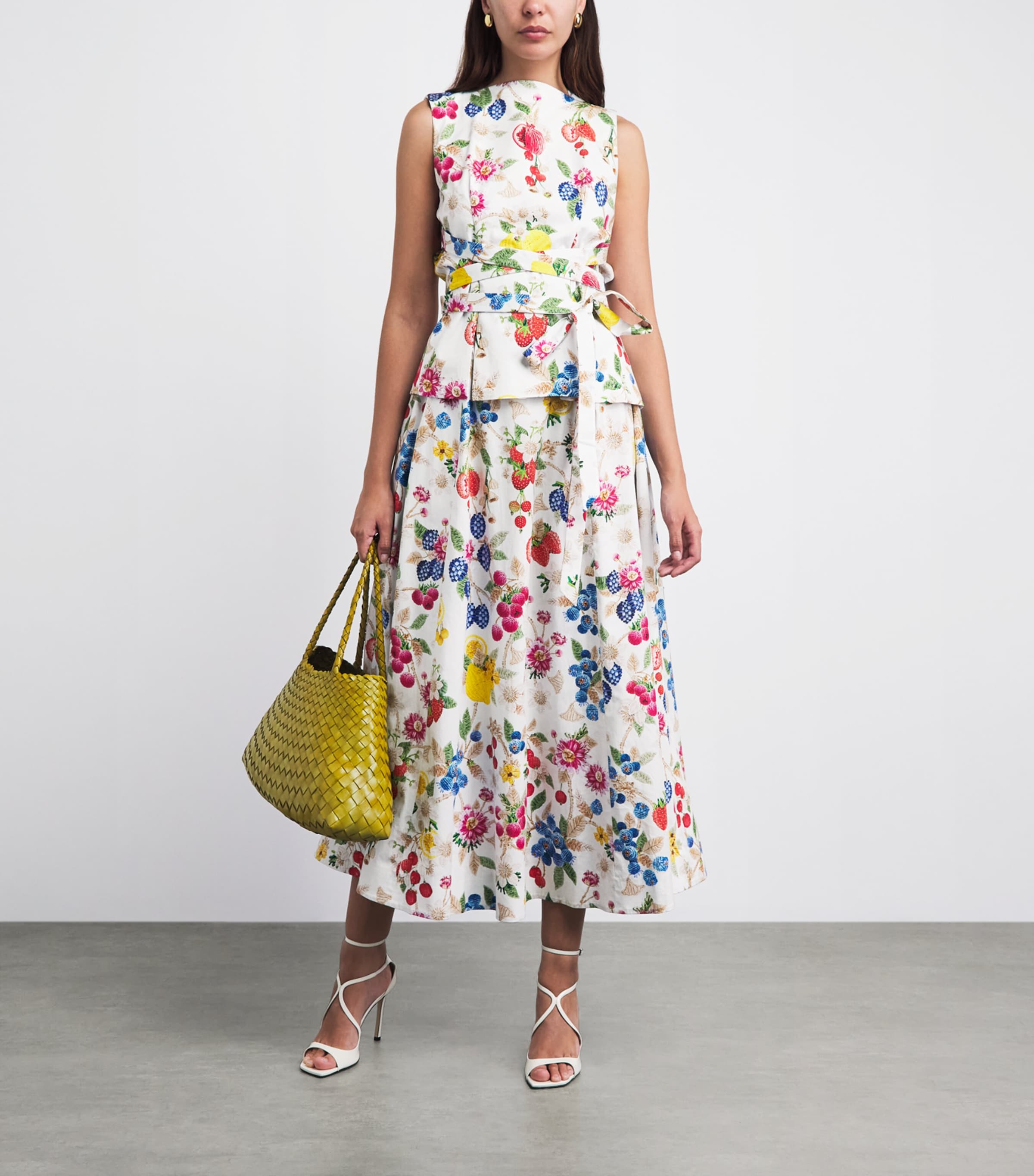 Mary Katrantzou Womens Stretch-Cotton Juda Top Fruitavola Aop Image 2