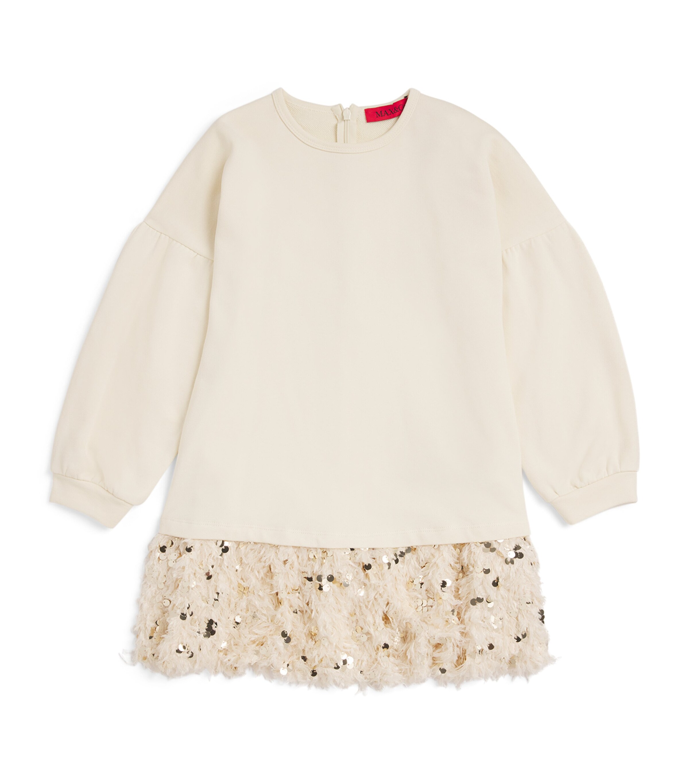 Max & Co Sequin-embellished Minidress In Ivory