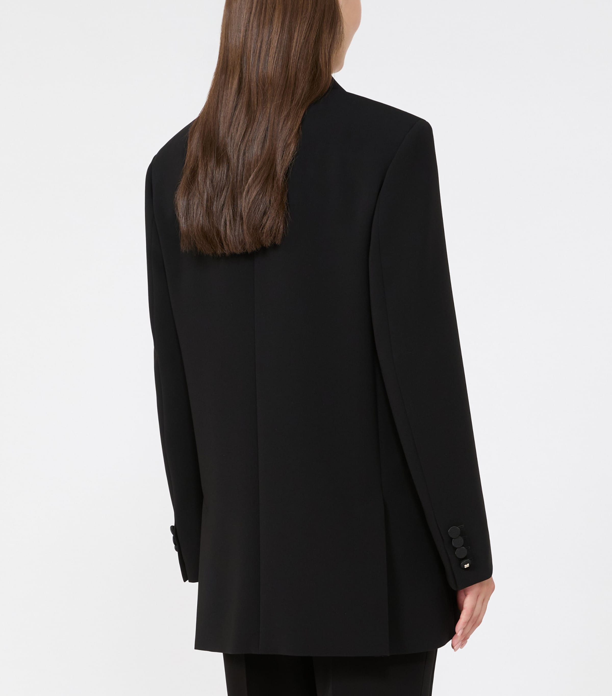 Max Mara Womens Satin-Lapel Blazer Black Image 4