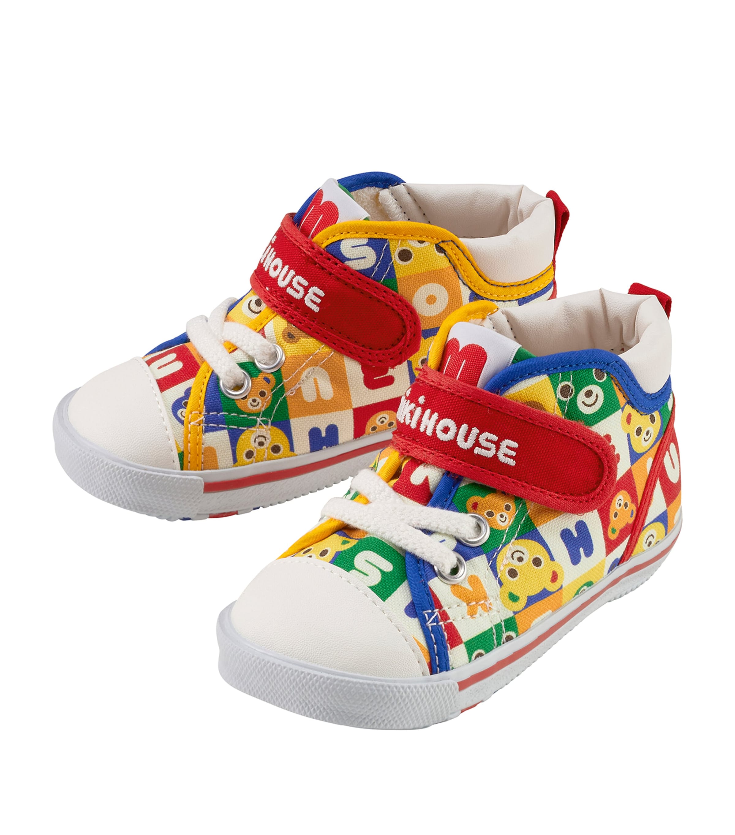 Miki House Kids' Logo-embroidered Sneakers In White