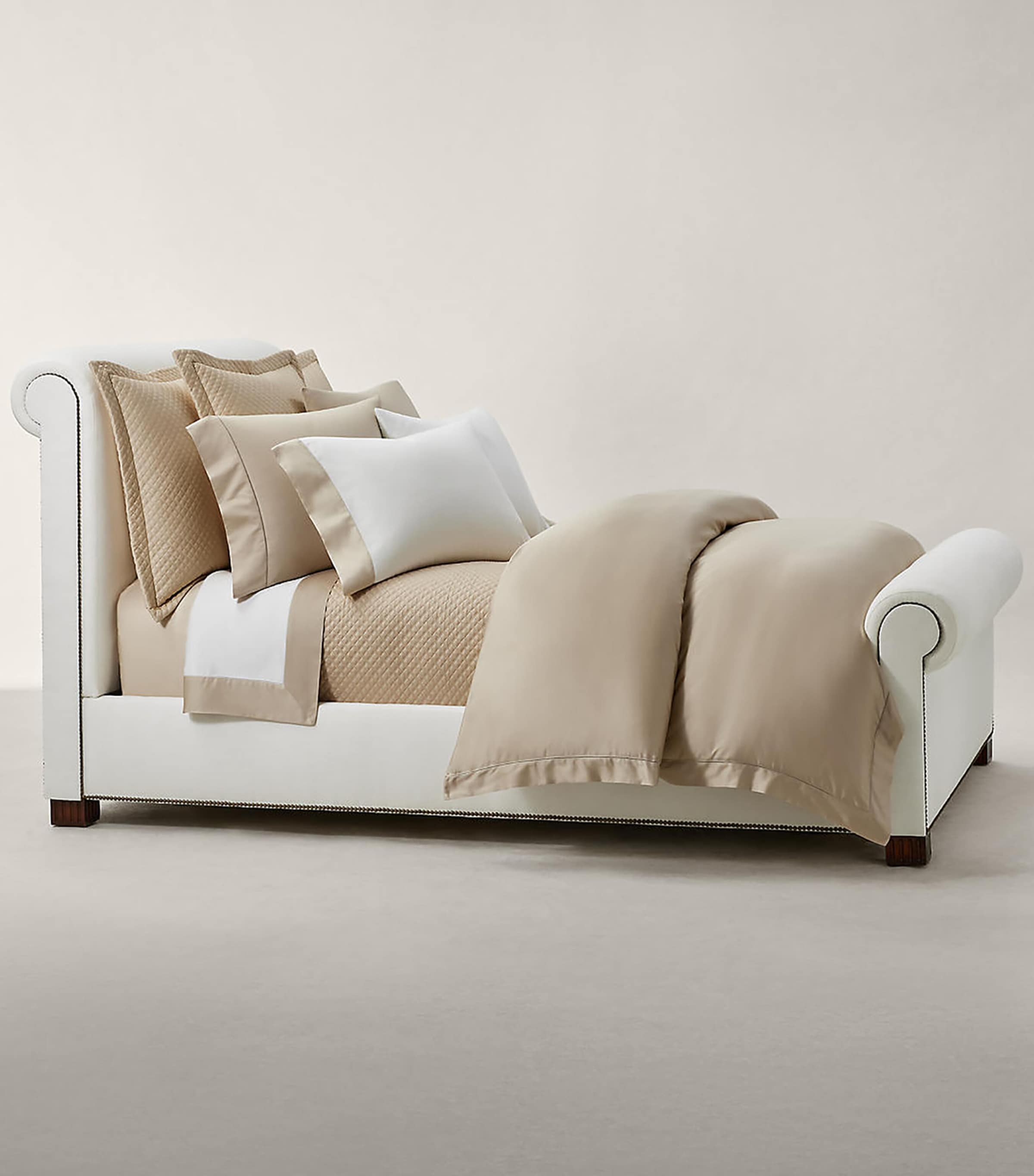 Ralph Lauren Supima Cotton Sateen Langdon Pillowcase Set In Neutral