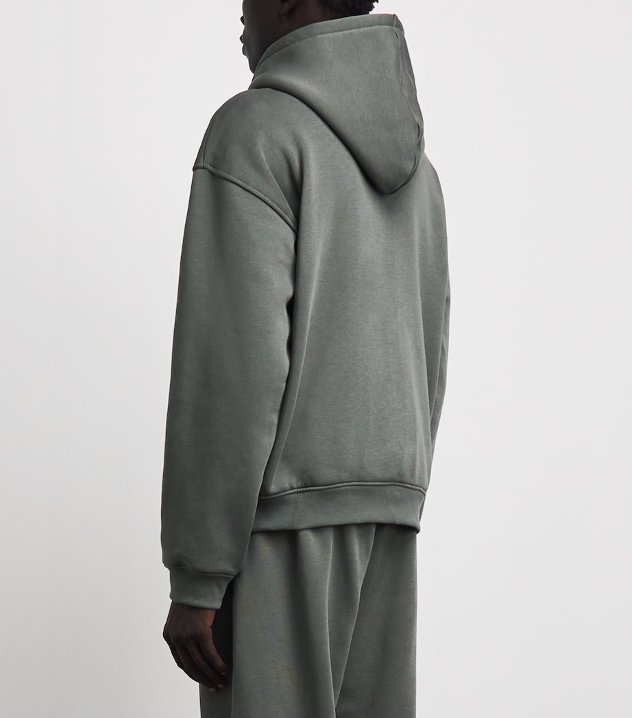 Skims Mens Fleece Lounge Relaxed Zip-Up Hoodie Jungle Image 5