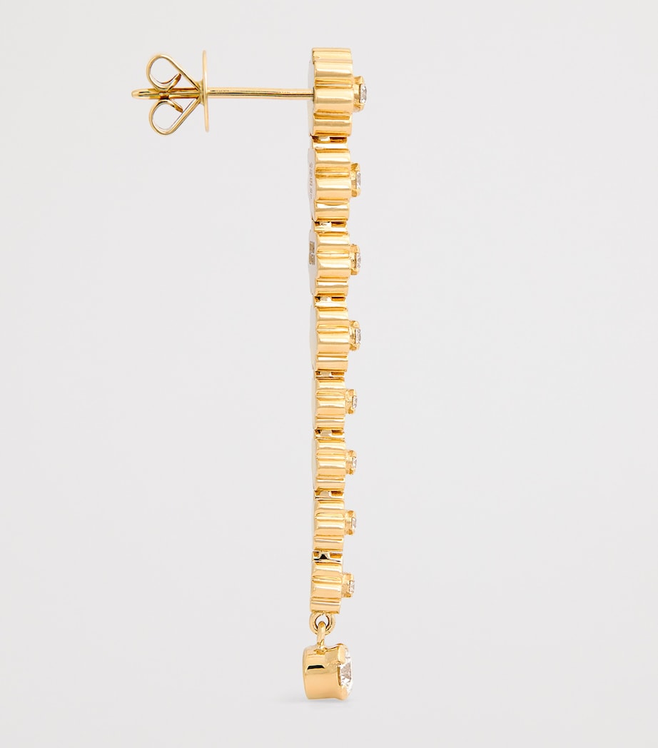 Yellow Gold and Diamond Sienna Fleur Earrings YELLOW GOLD Image 4