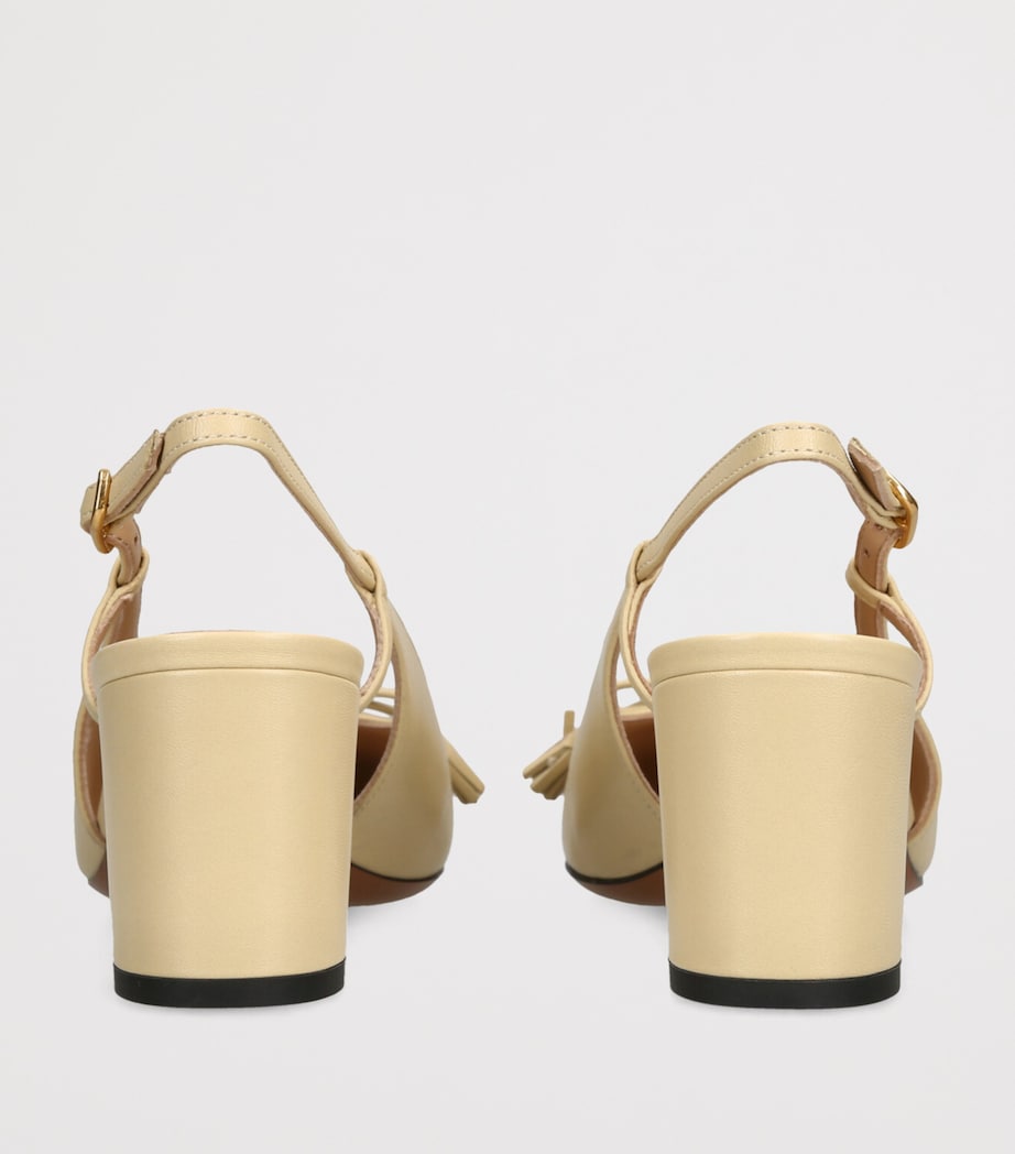 Leather Valet Du Roi Slingback Heels 60 BONE Image 2