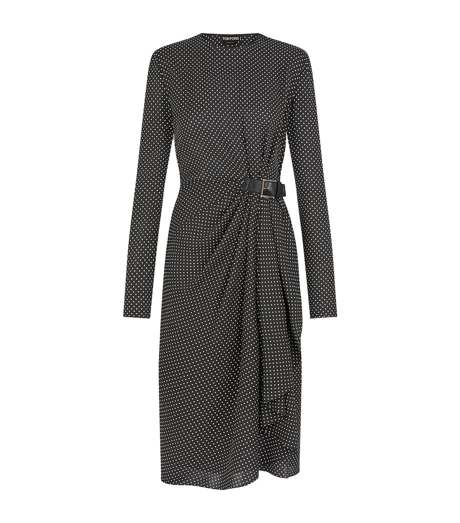 TOM FORD Womens Silk Polka Dot Midi Dress Nwg Image 1