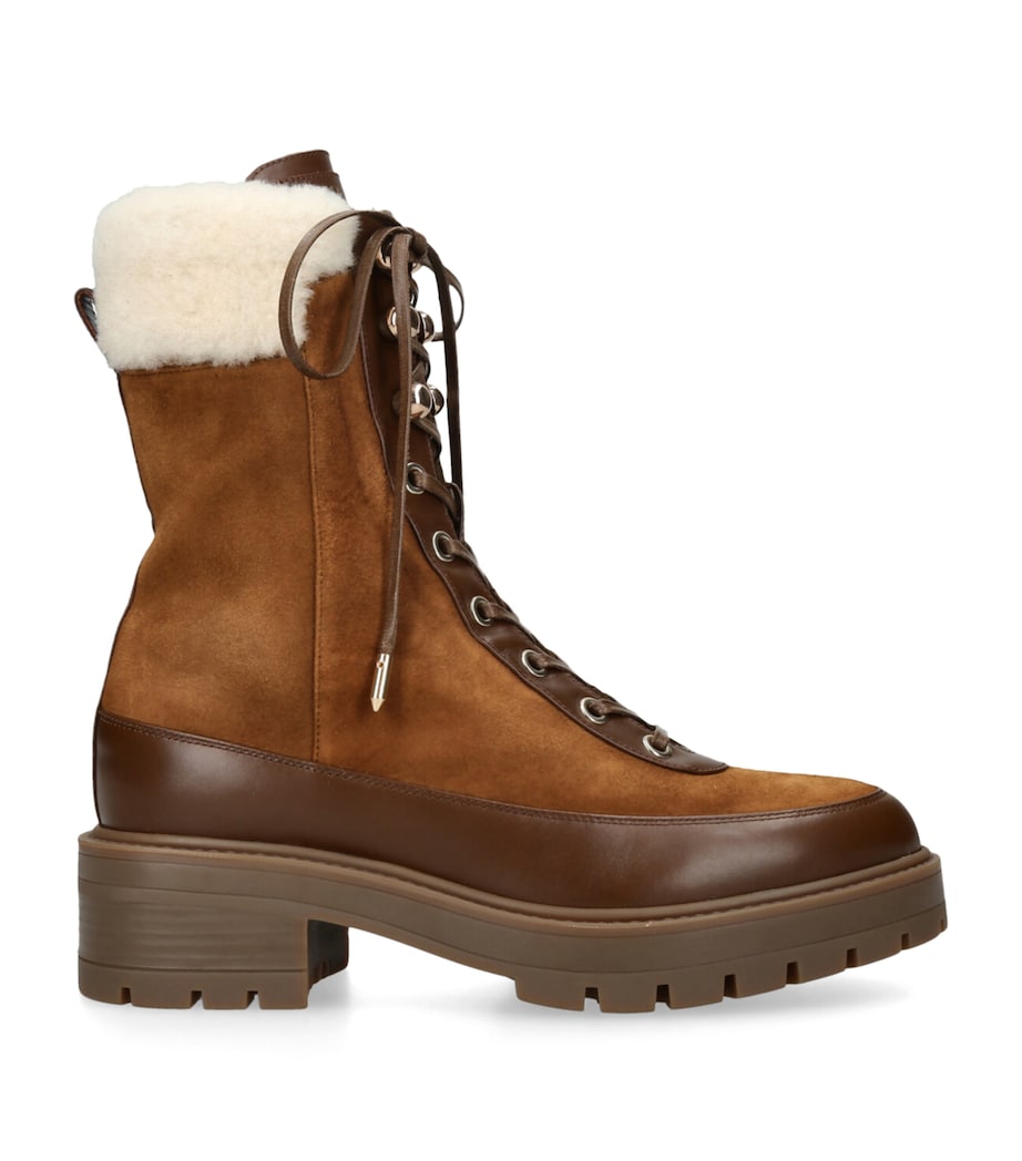 Aquazzura Womens Suede Very Cortina Ankle Boots Mid Brown Image 1