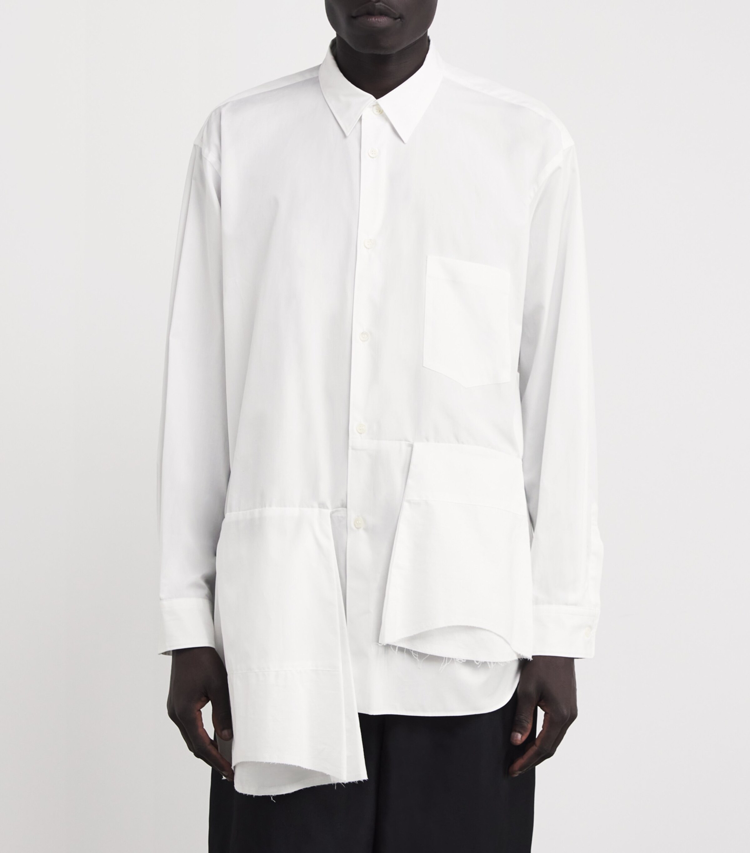 Comme Des Garçons Homme Plus Mens Cotton Open-Panel Shirt White X Off White Image 3