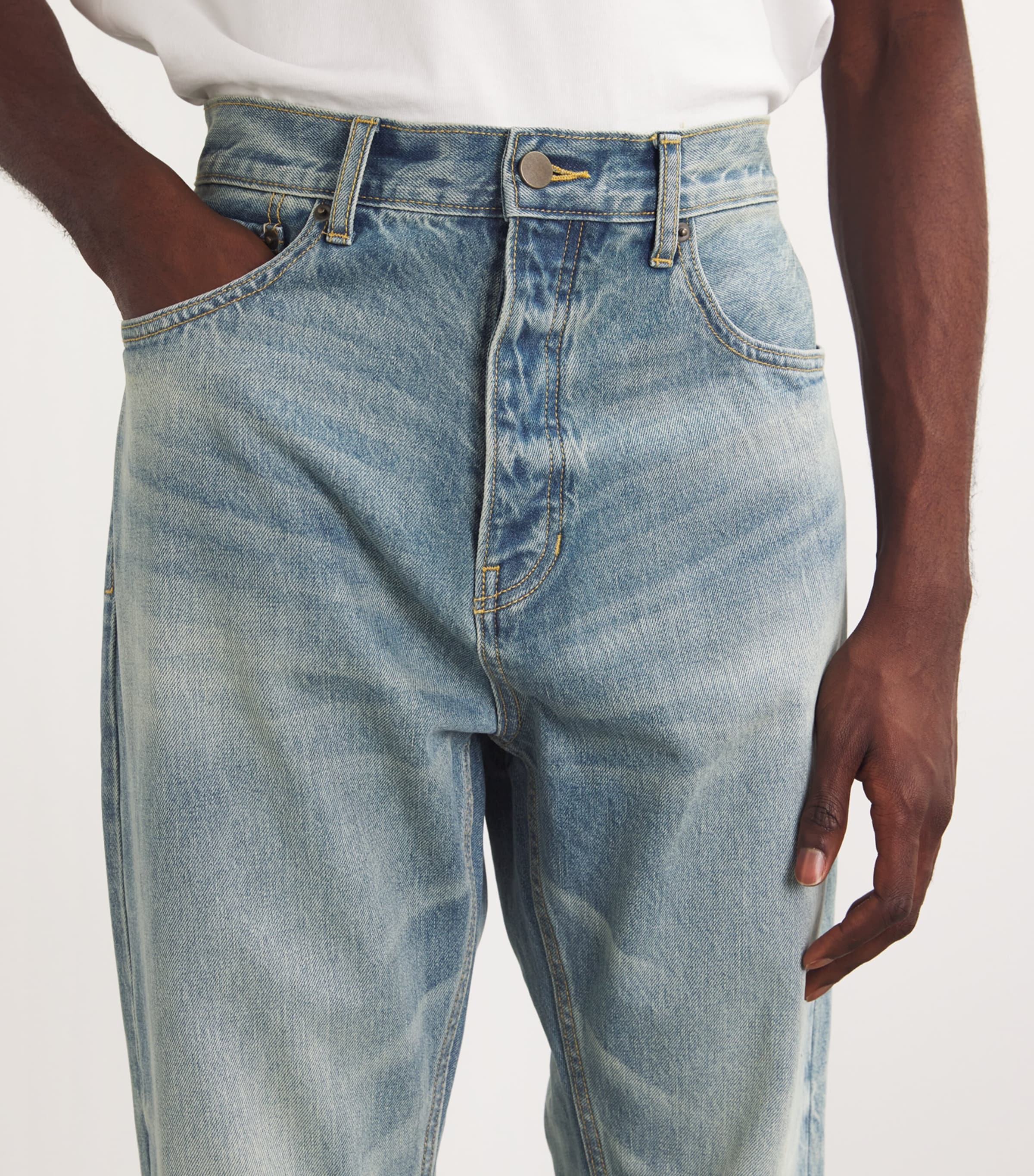 Distressed Straight Jeans VINTAGE BLUE Image 6