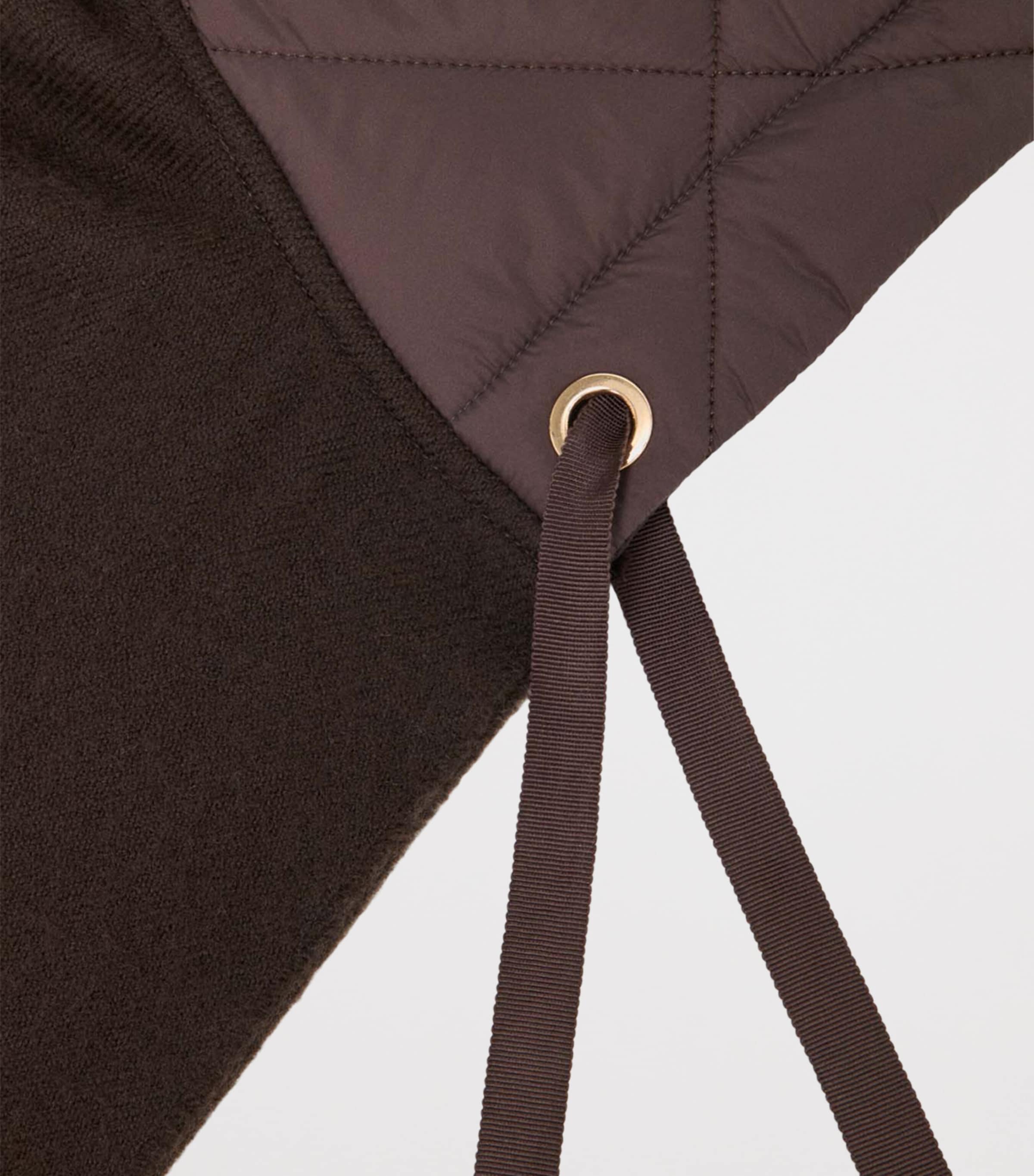Maje Wool Hooded Scarf Brown Image 3