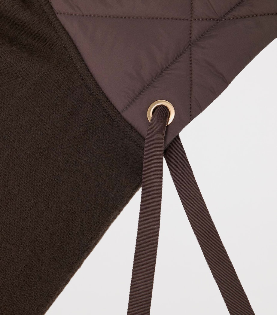 Maje Wool Hooded Scarf Brown Image 3