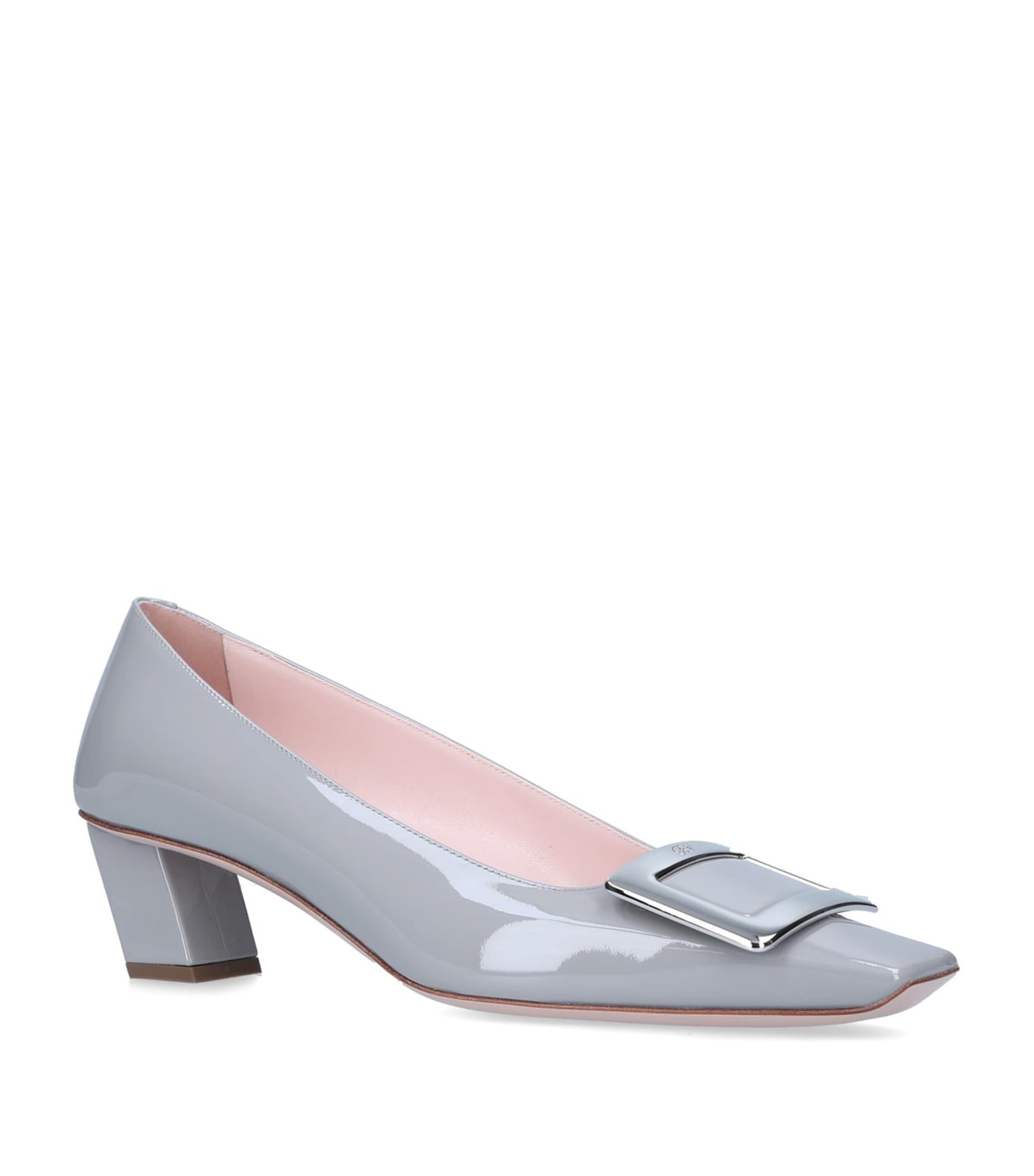 Shop Roger Vivier Leather Belle Vivier Trompette Pumps 45 In Grey