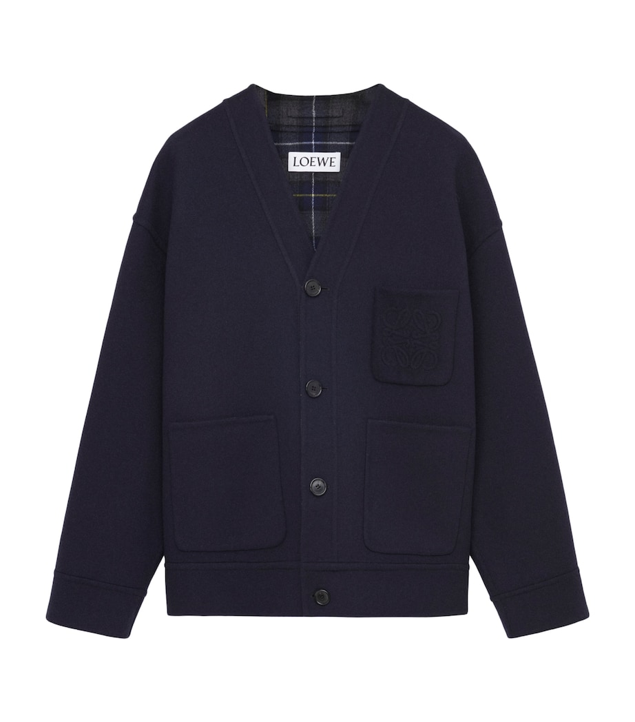 Wool-Cashmere-Blend Cardigan NAVY/GREY Image 1