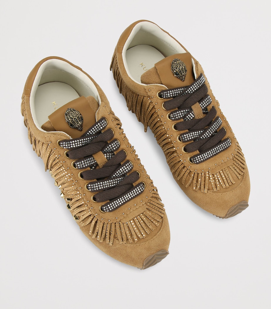 Kurt Geiger London Suede Fringed Islington Sneakers Tan Image 3