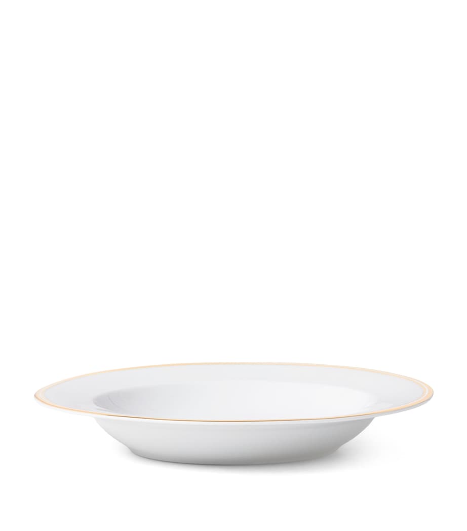 Ralph Lauren Home Porcelain Wilshire Soup Bowl (23cm) Gold/white Image 3