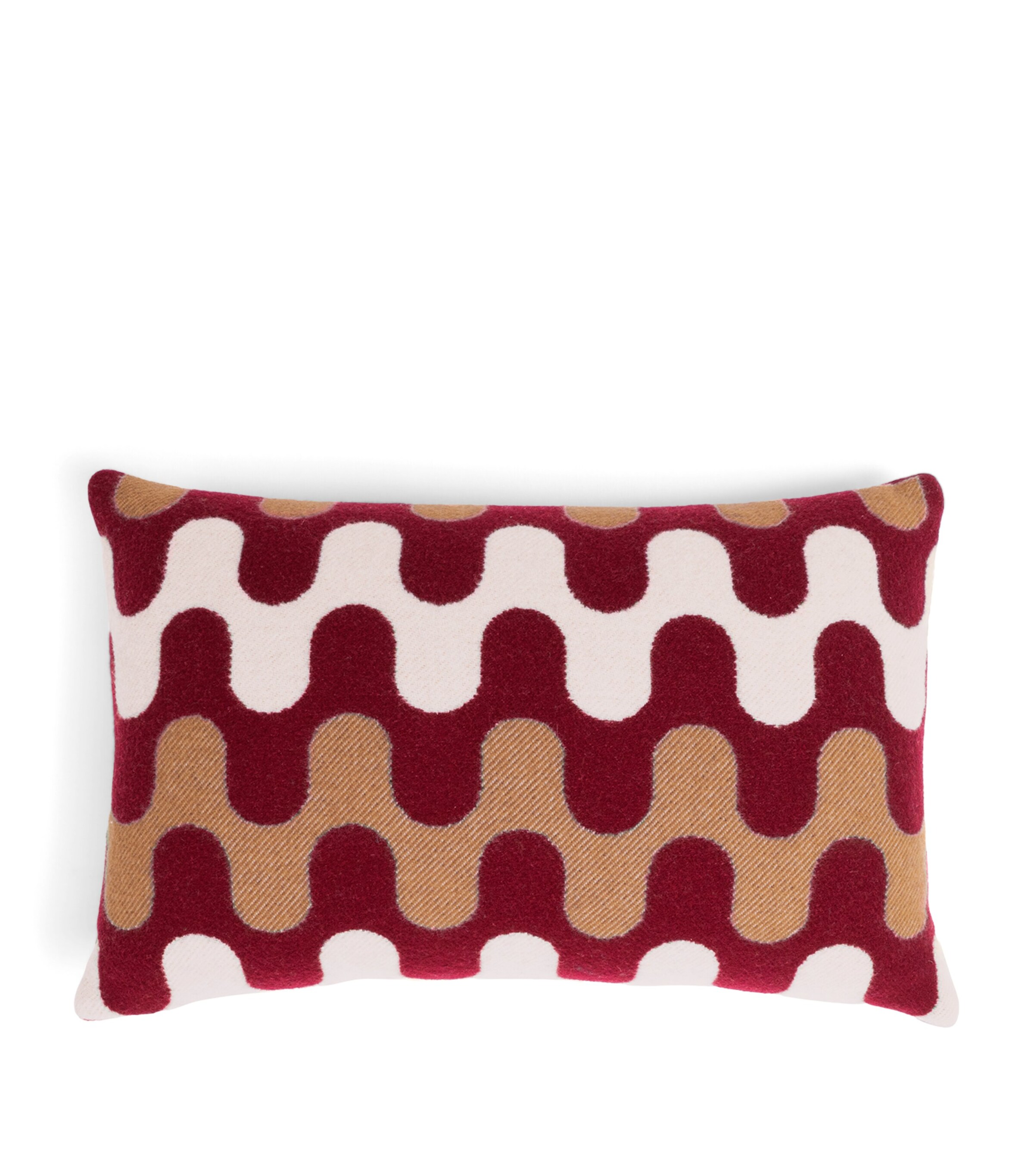 Frette Wool Modernism 001 Cushion (40cm x 60cm) Burgundy/tan Image 2