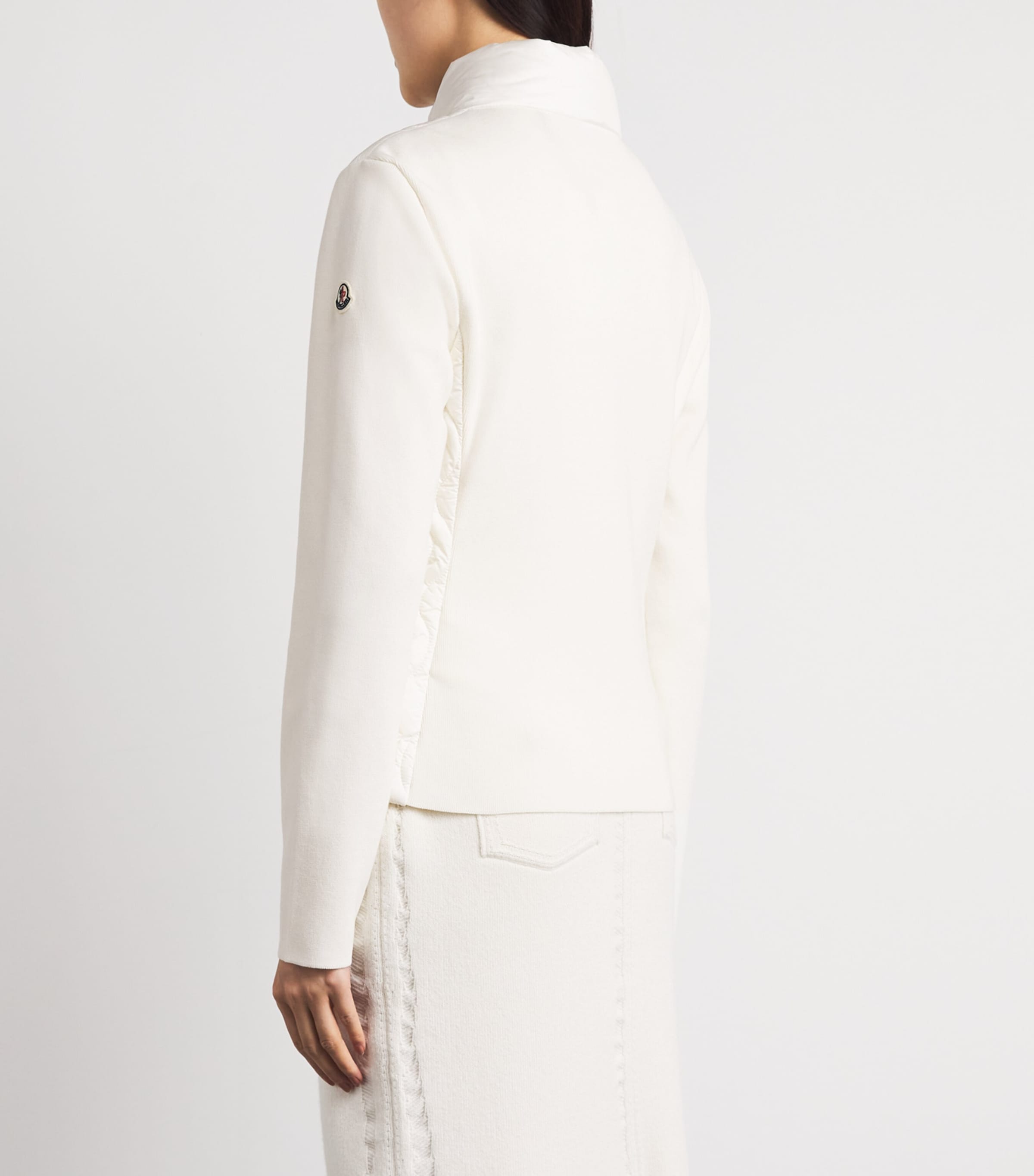 Moncler Womens Cotton Quilted Hybrid Cardigan Image 5