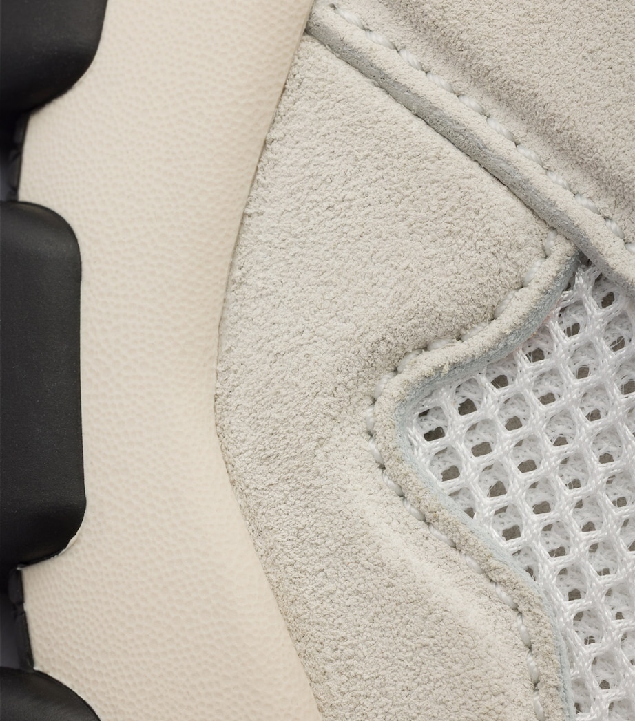 Prada Mesh Fabric and Suede Sneakers White Image 6
