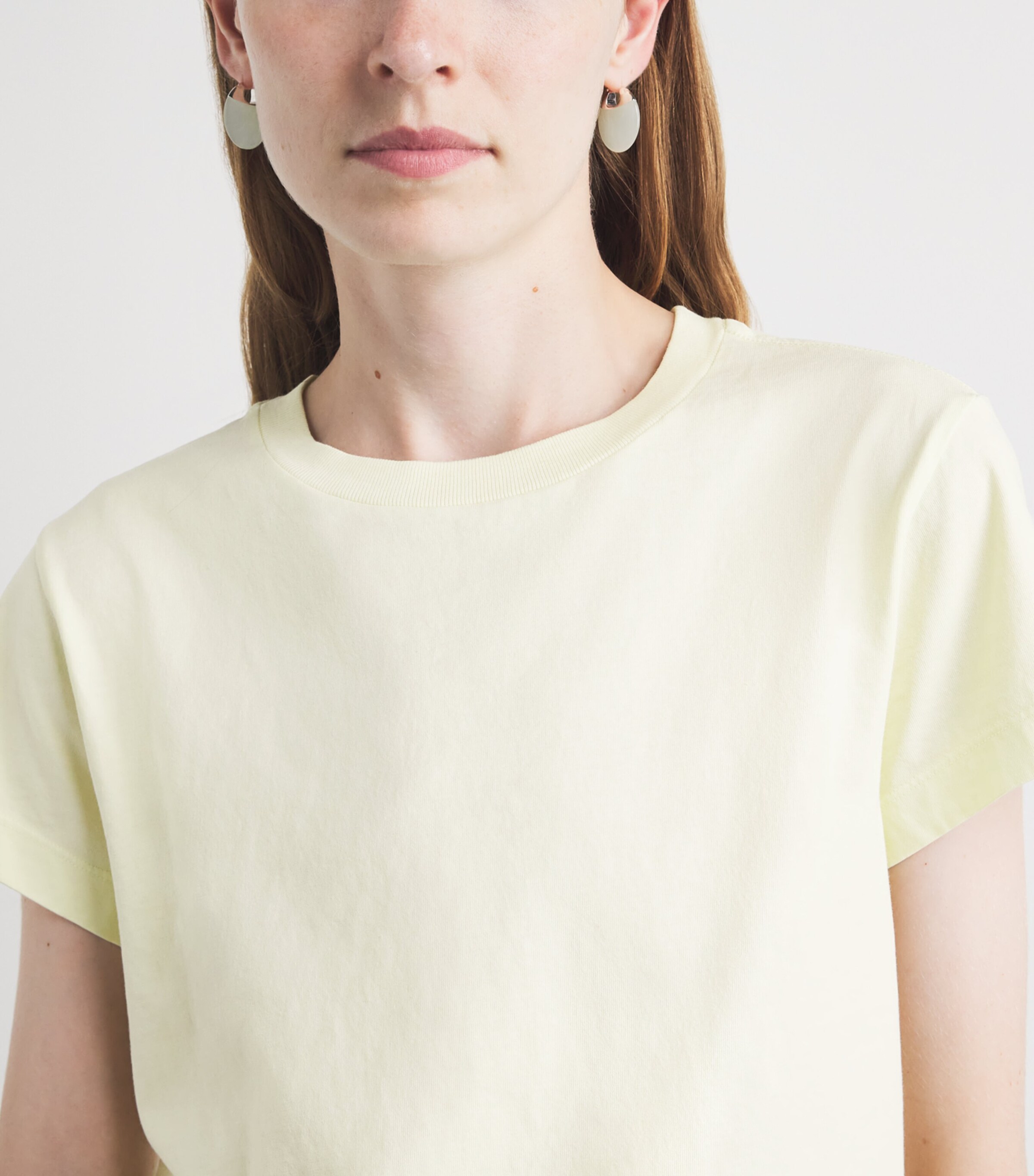 AGOLDE Organic Cotton Adine Shrunken T-Shirt Lemon Drop Image 3