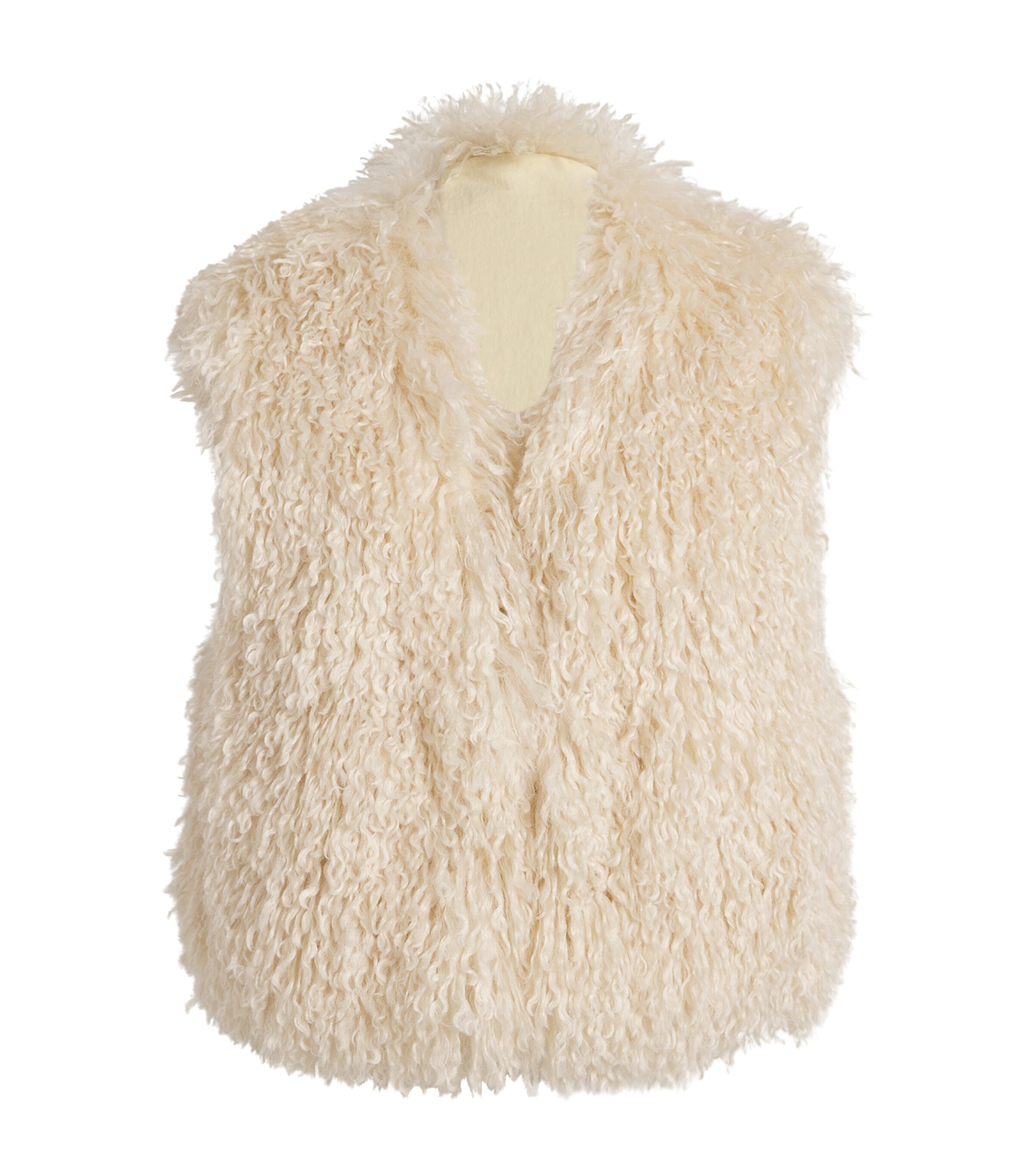 Nanushka Faux-fur Vest In Beige