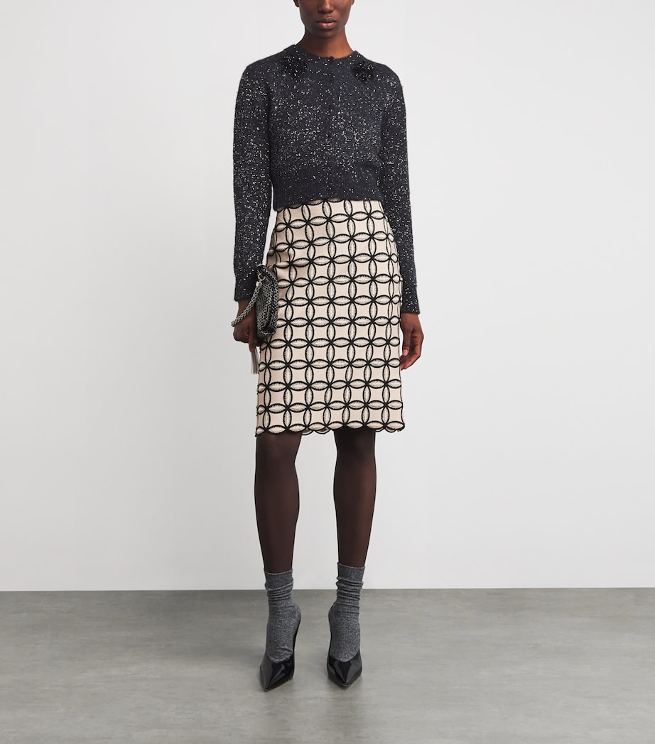 Wool-Blend Sequin Cardigan BLACK Image 2