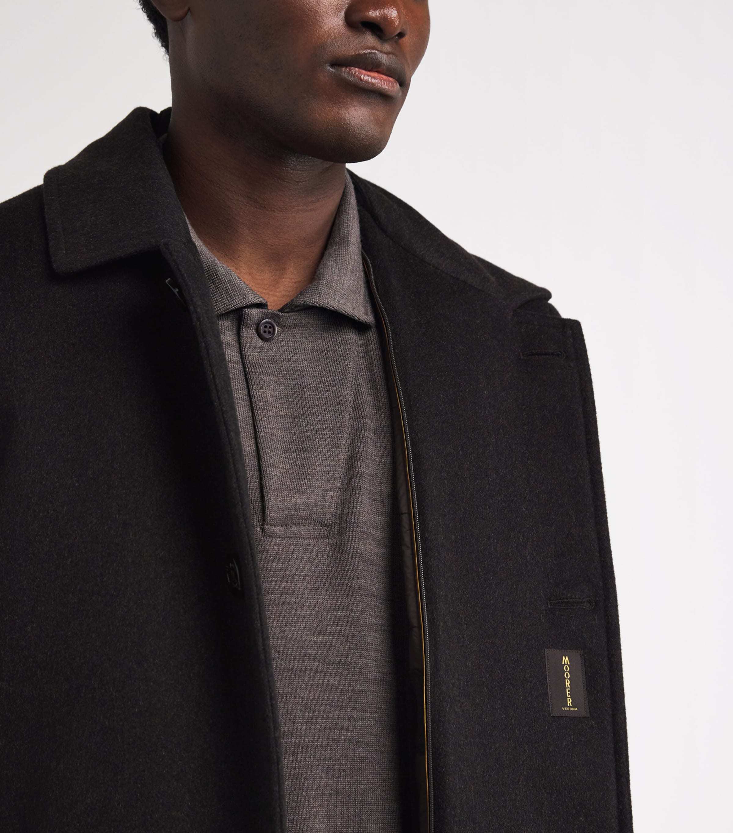 Wool-Cashmere Fur-Trim Down Overcoat U0202 MORO Image 6