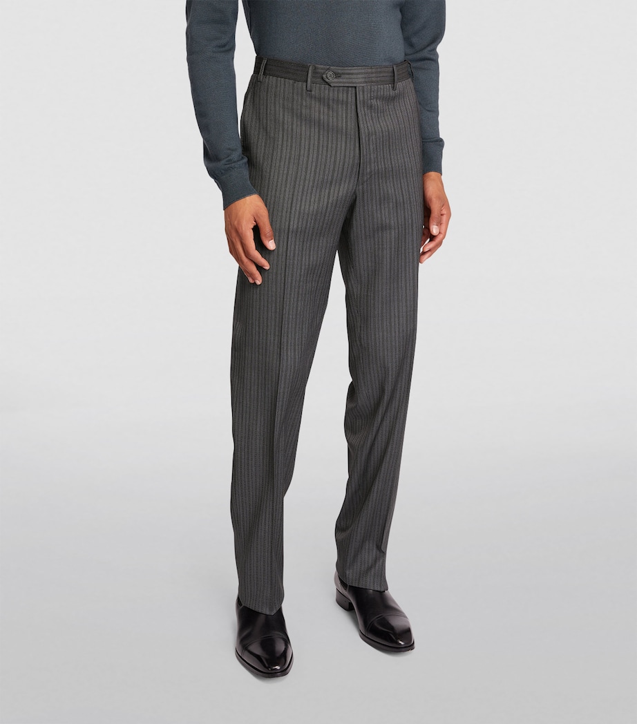 Canali Mens Wool Morning Suit Trousers Grey Image 3